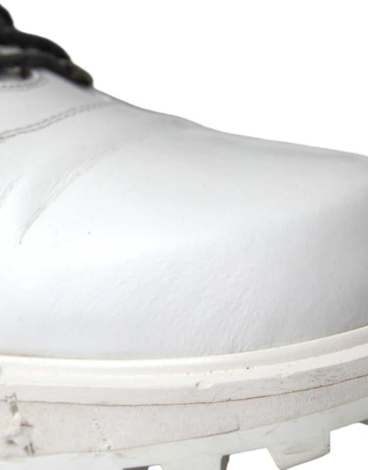 Dolce & Gabbana White Vulcano Trekking Ankle Boots Shoes | Regal Royce