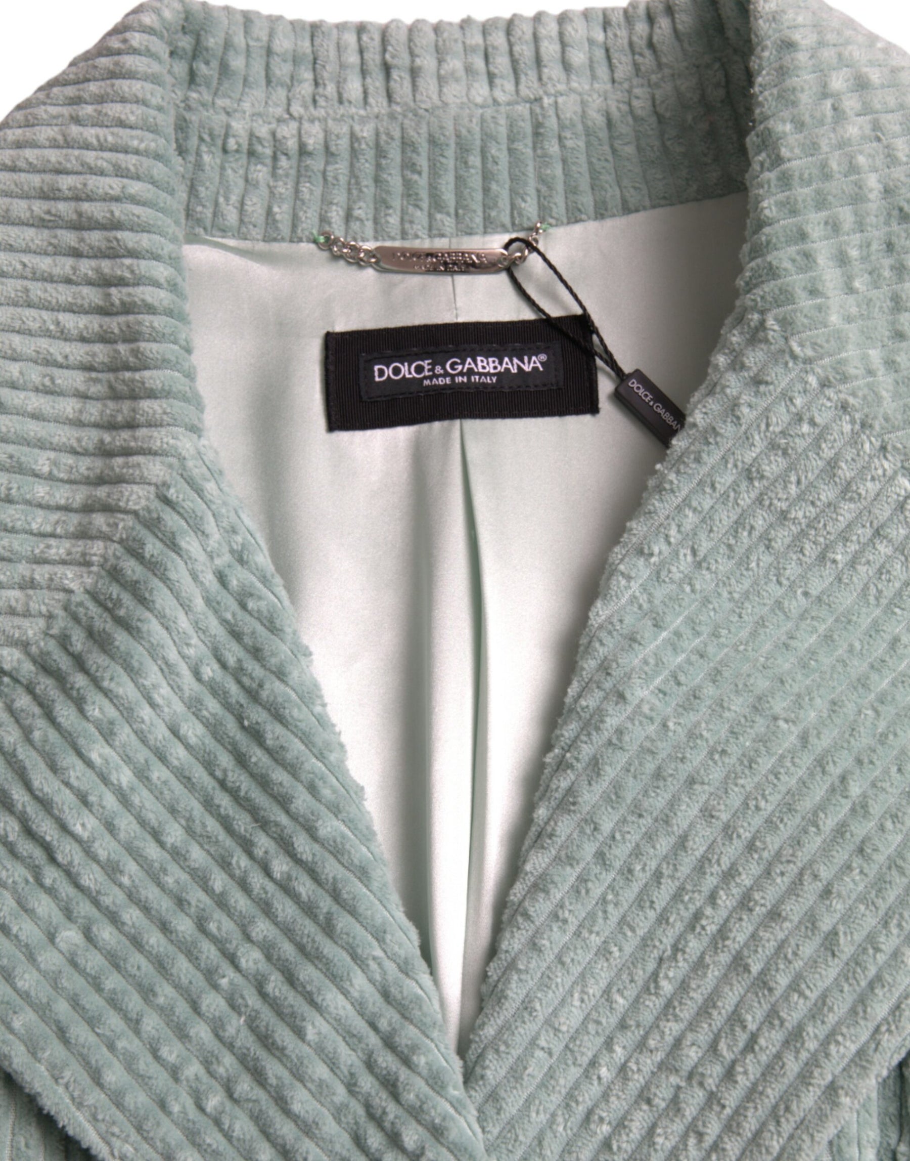 Dolce & Gabbana Blue Double Breasted Corduroy Cotton Jacket | Regal Royce