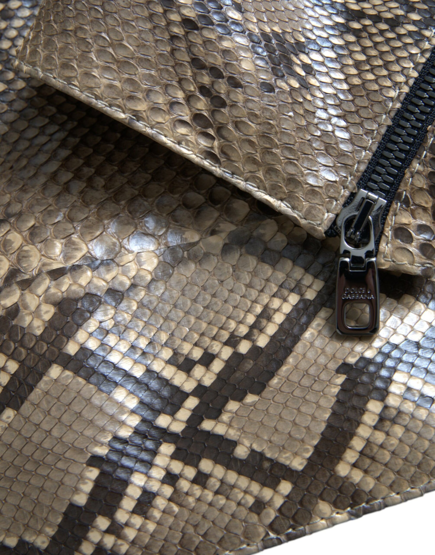 Dolce & Gabbana Beige Exotic Leather Biker Blouson Jacket | Regal Royce