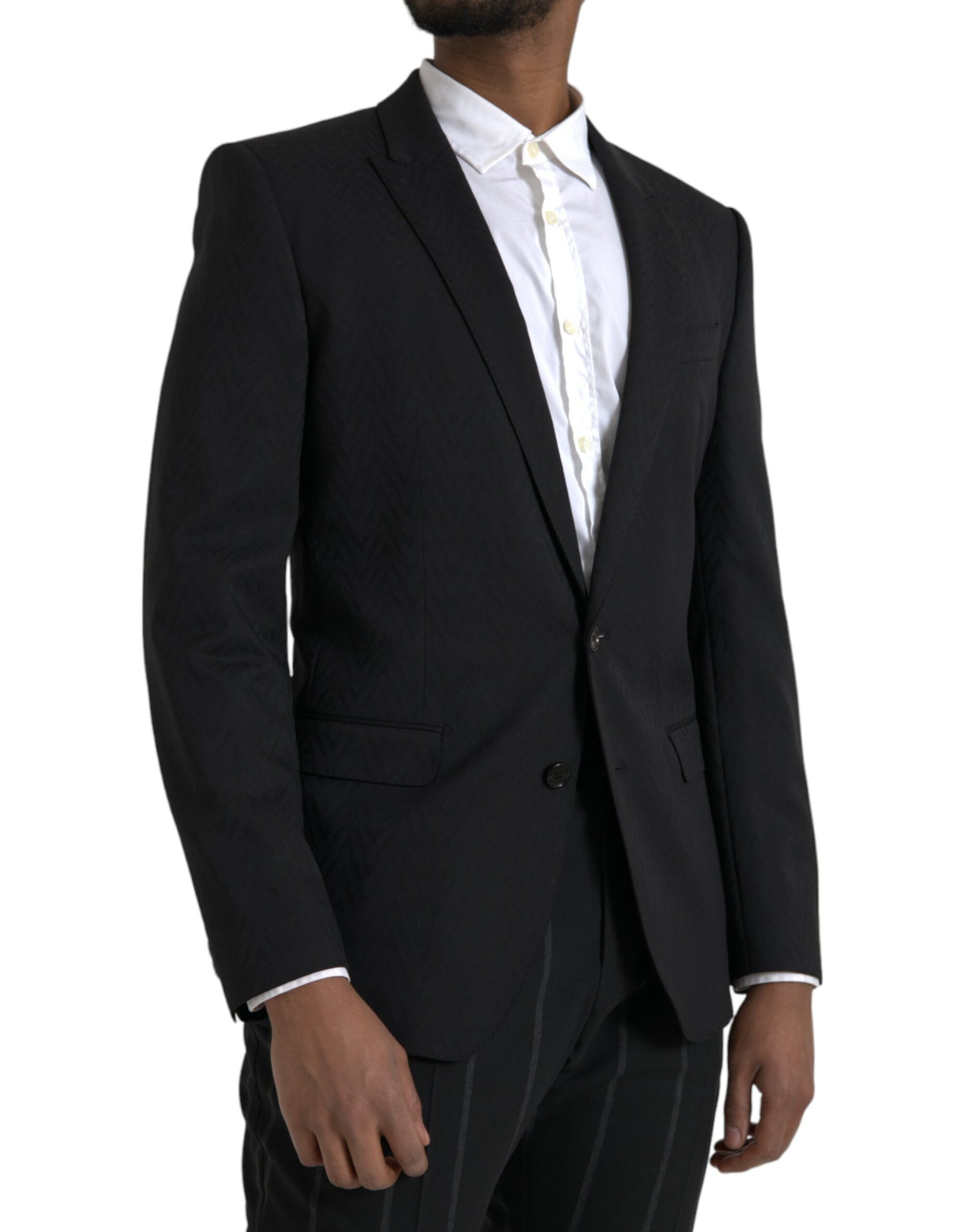 Dolce & Gabbana Black MARTINI Slim Fit Jacket Coat Blazer | Regal Royce