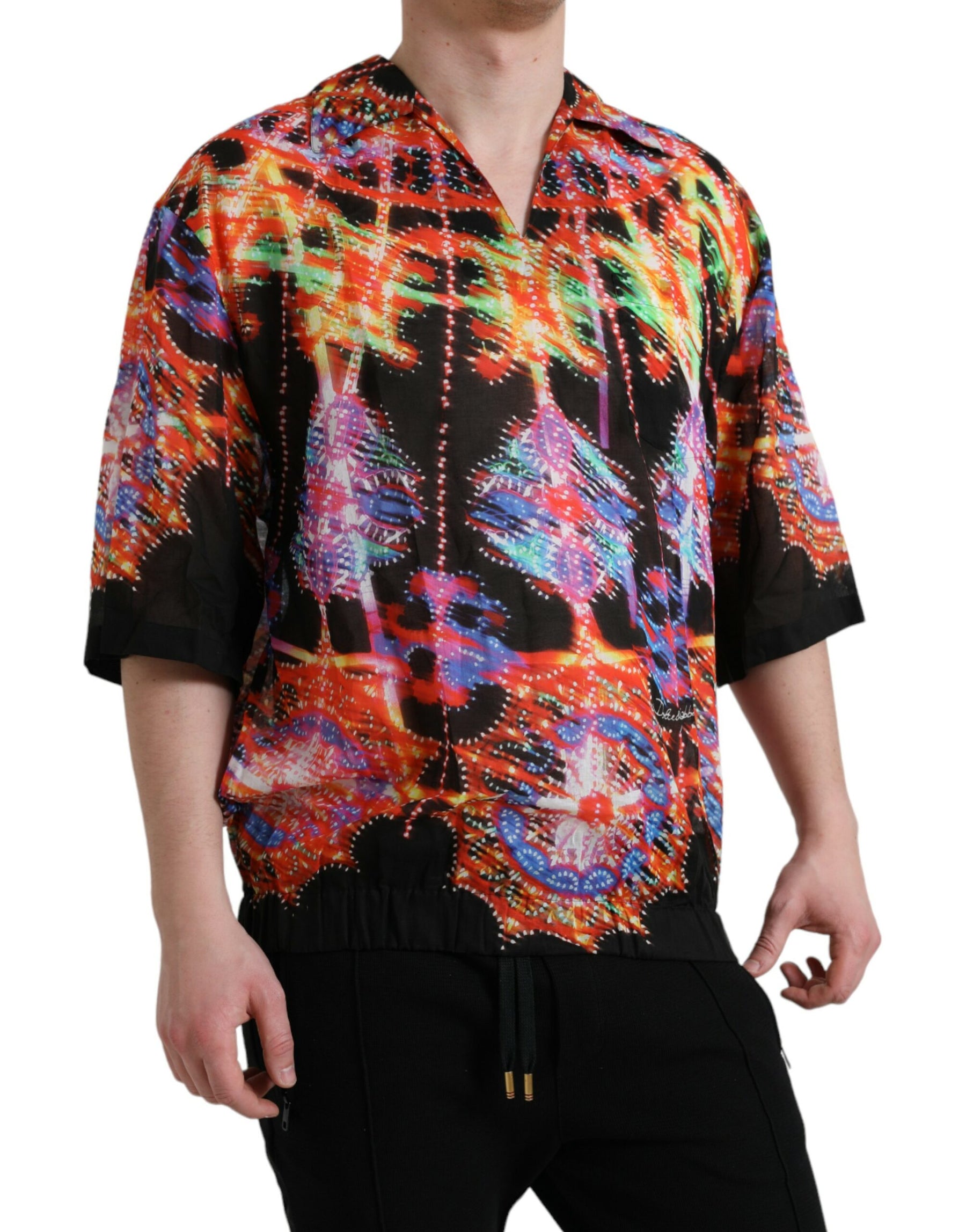 Dolce & Gabbana Multicolor Luminarie Print Cotton T-shirt | Regal Royce