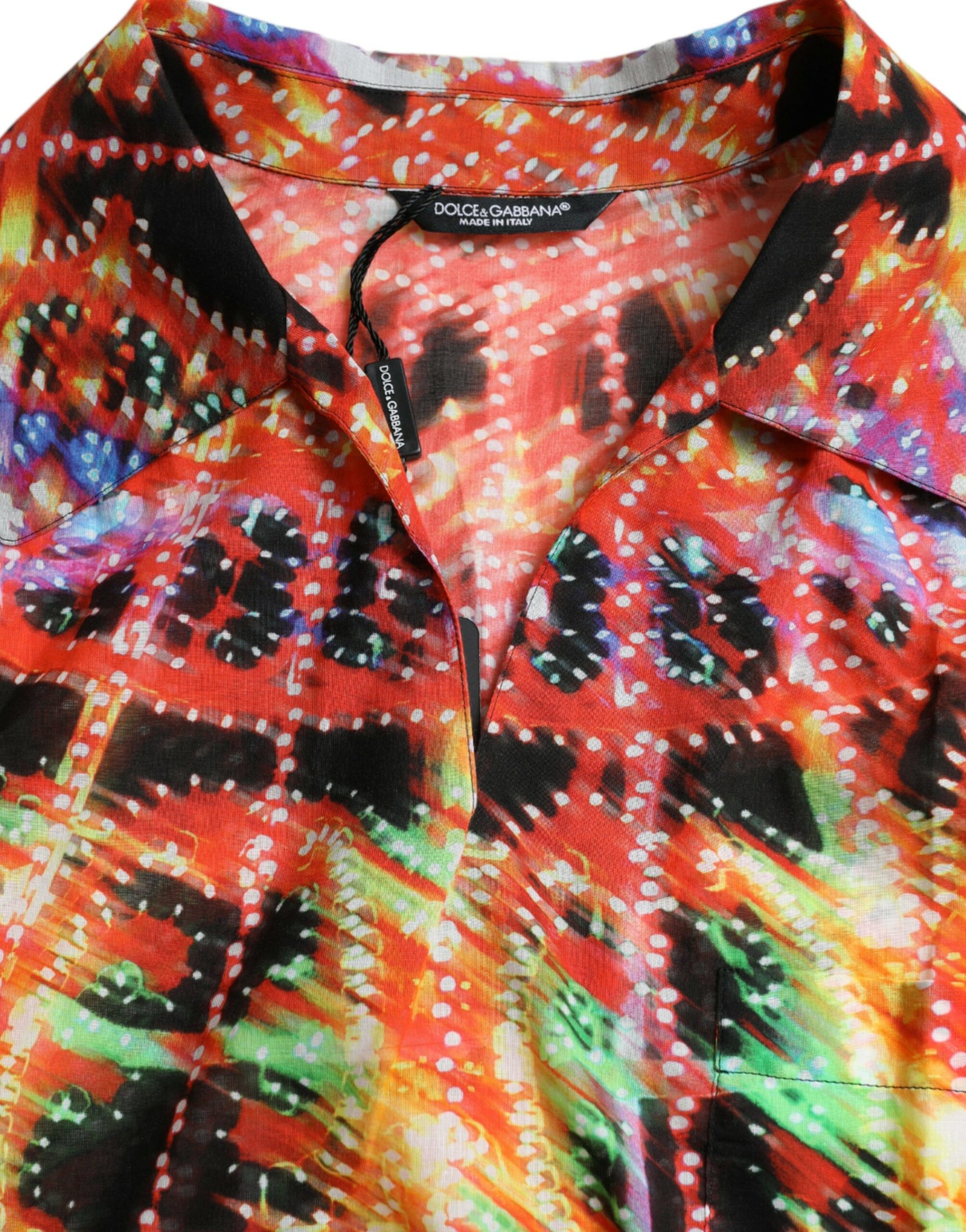 Dolce & Gabbana Multicolor Luminarie Print Cotton T-shirt | Regal Royce