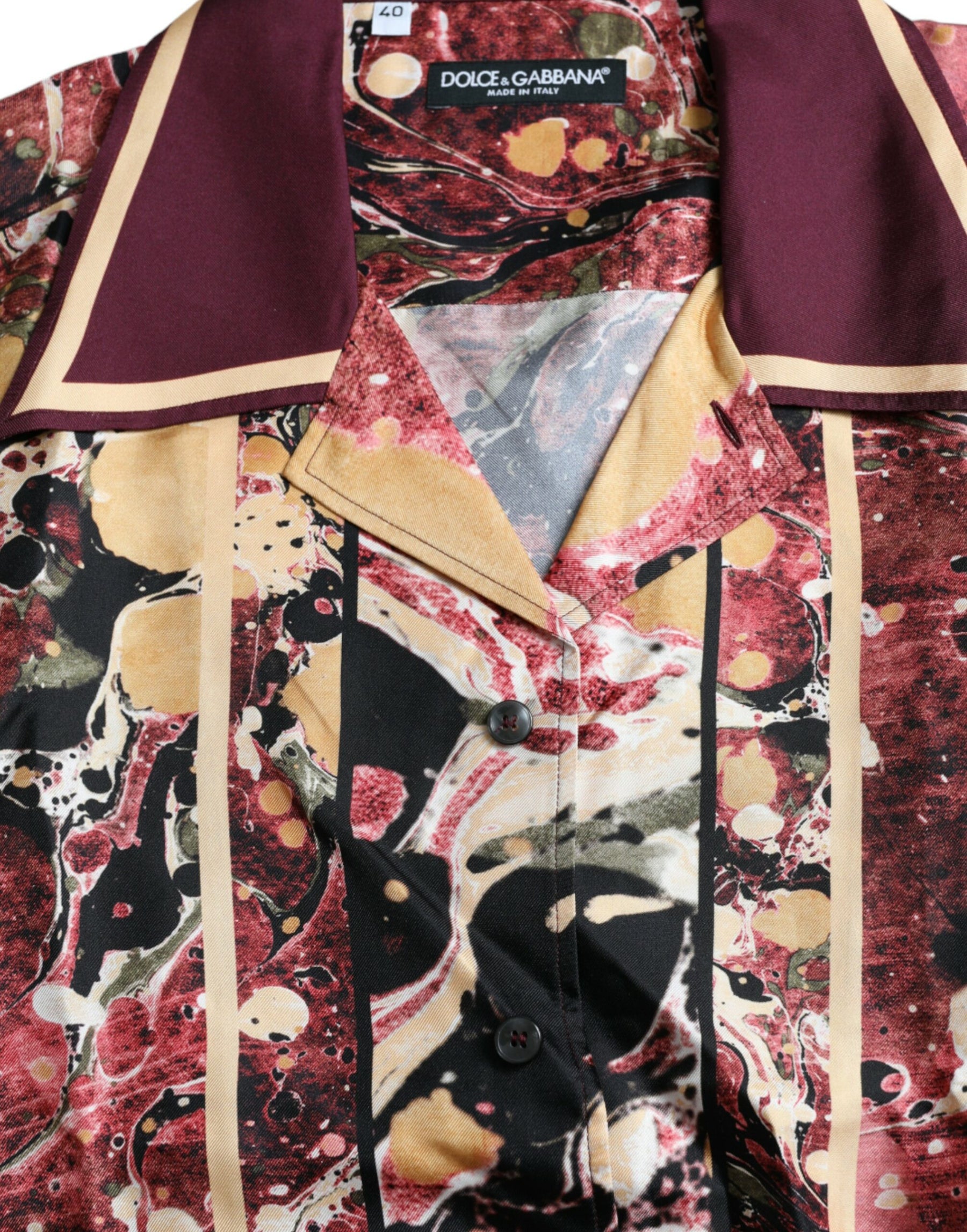 Dolce & Gabbana Multicolor Button Down Silk Shirt | Regal Royce