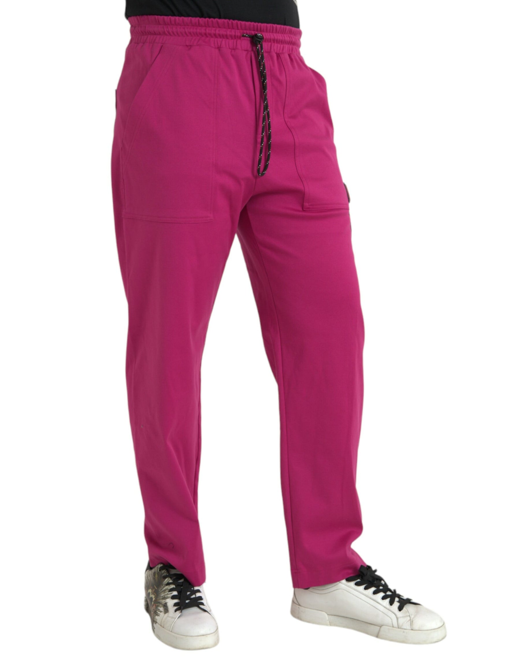 Dolce & Gabbana Pink Logo Cargo Cotton Jogger Sweatpants Pants | Regal Royce