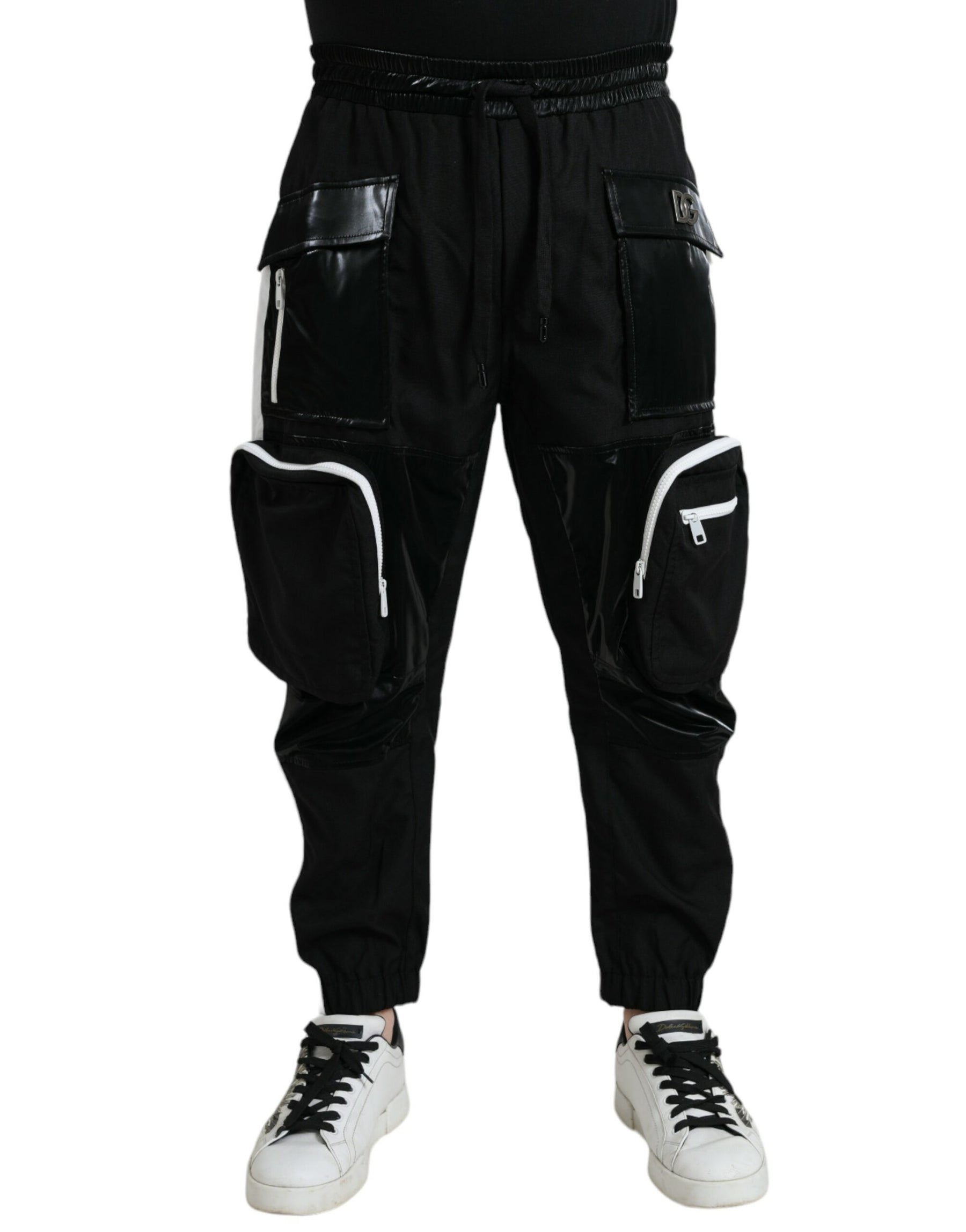 Dolce & Gabbana Black Nylon Cargo Jogger Men Sweatpants Pants | Regal Royce