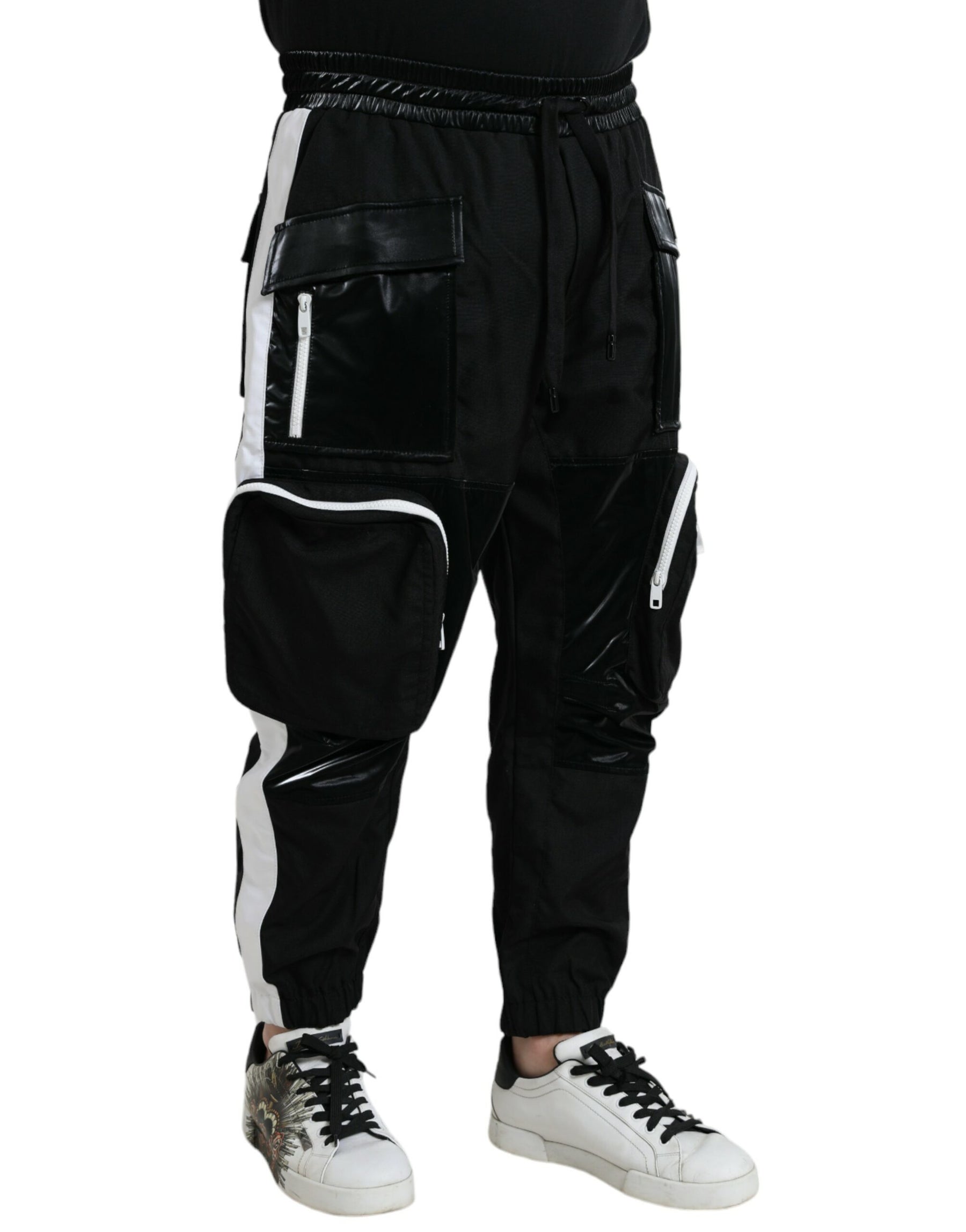 Dolce & Gabbana Black Nylon Cargo Jogger Men Sweatpants Pants | Regal Royce