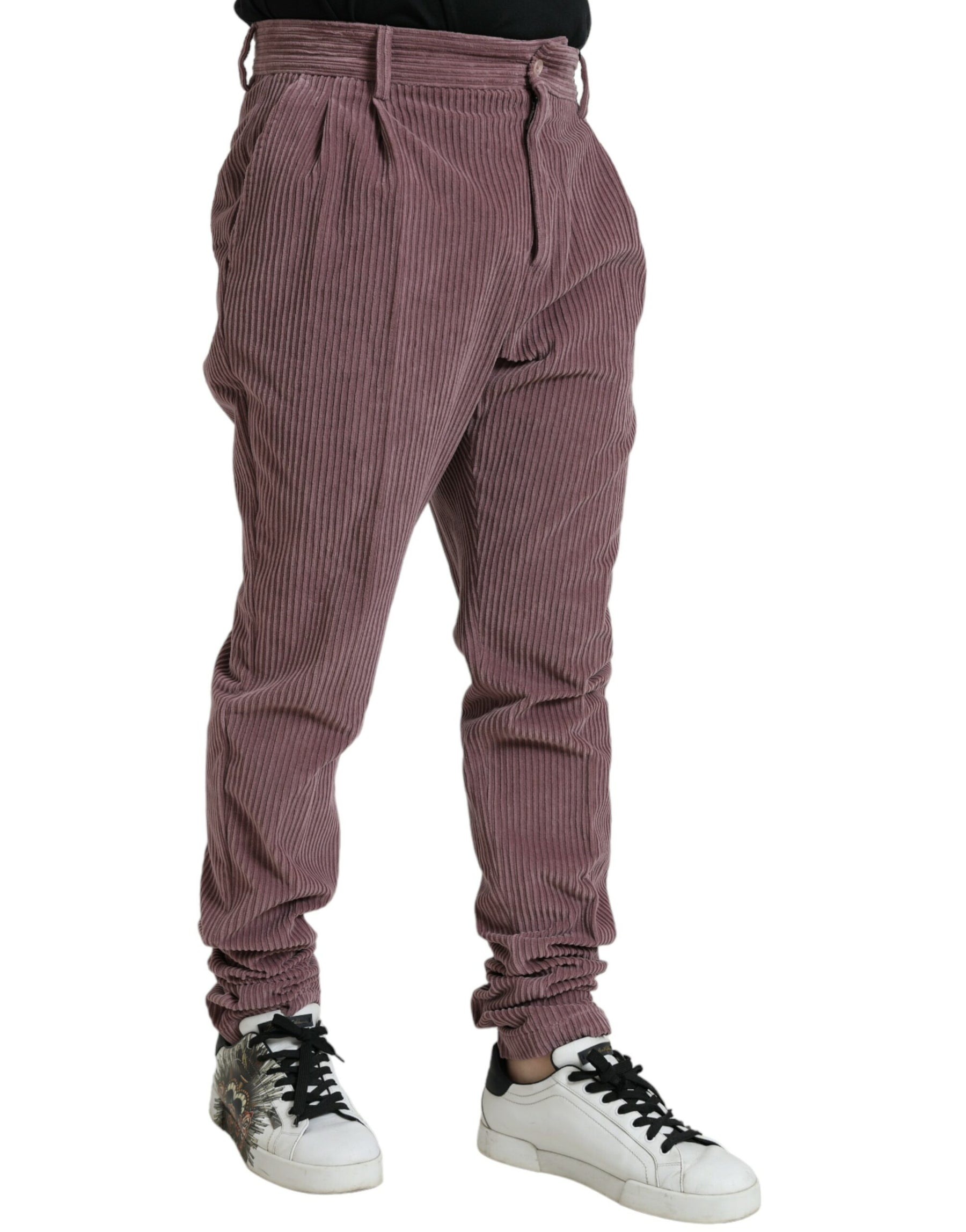 Dolce & Gabbana Purple Corduroy Cotton Stretch Skinny Pants | Regal Royce
