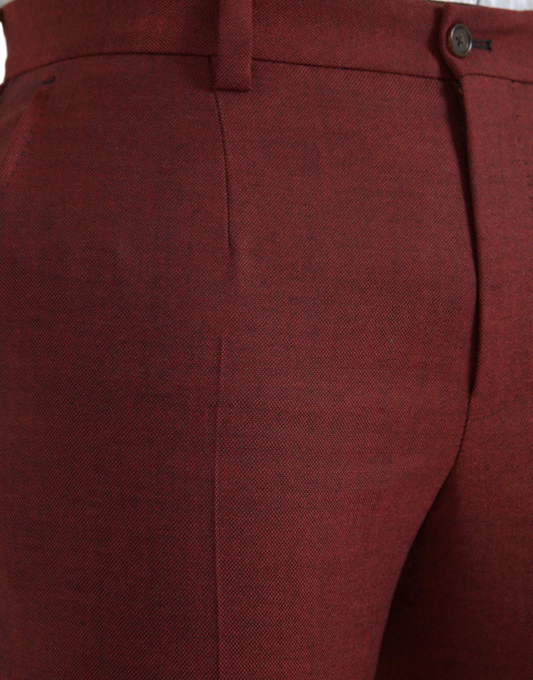 Dolce & Gabbana Maroon Wool Men Skinny Dress Pants | Regal Royce