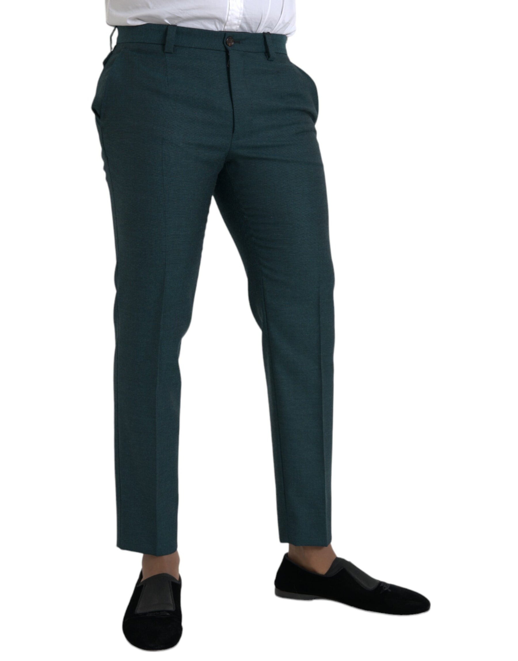 Dolce & Gabbana Green Wool Skinny Slim Dress Pants | Regal Royce