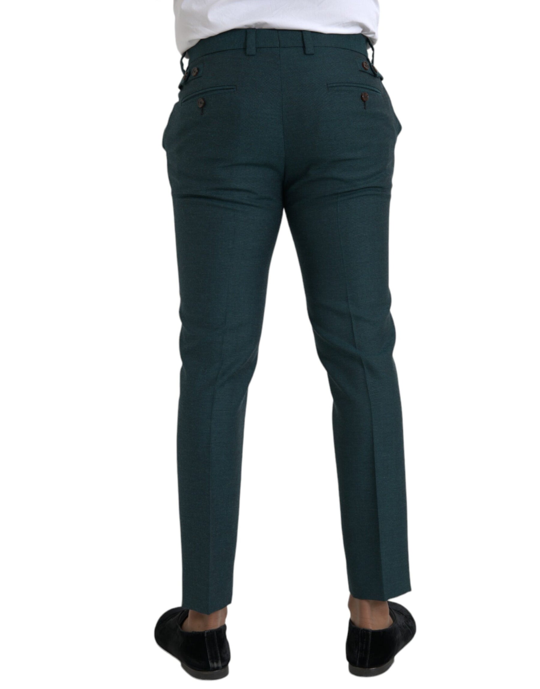 Dolce & Gabbana Green Wool Skinny Slim Dress Pants | Regal Royce