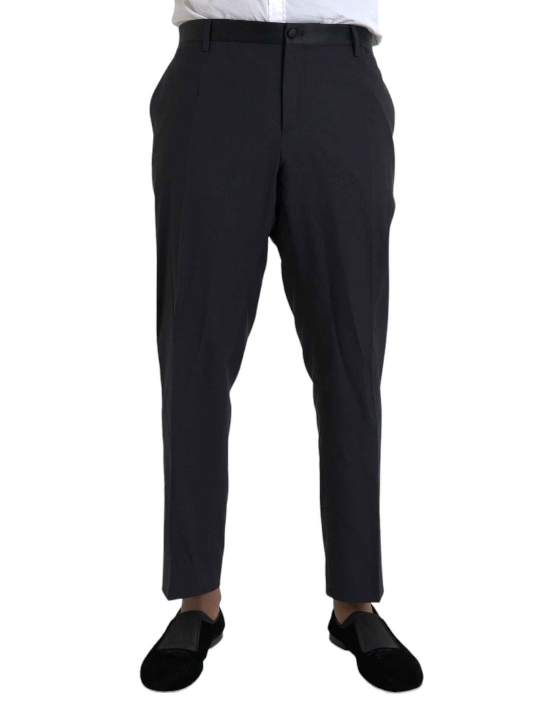 Dolce & Gabbana Blue Wool Men Skinny Dress Pants | Regal Royce