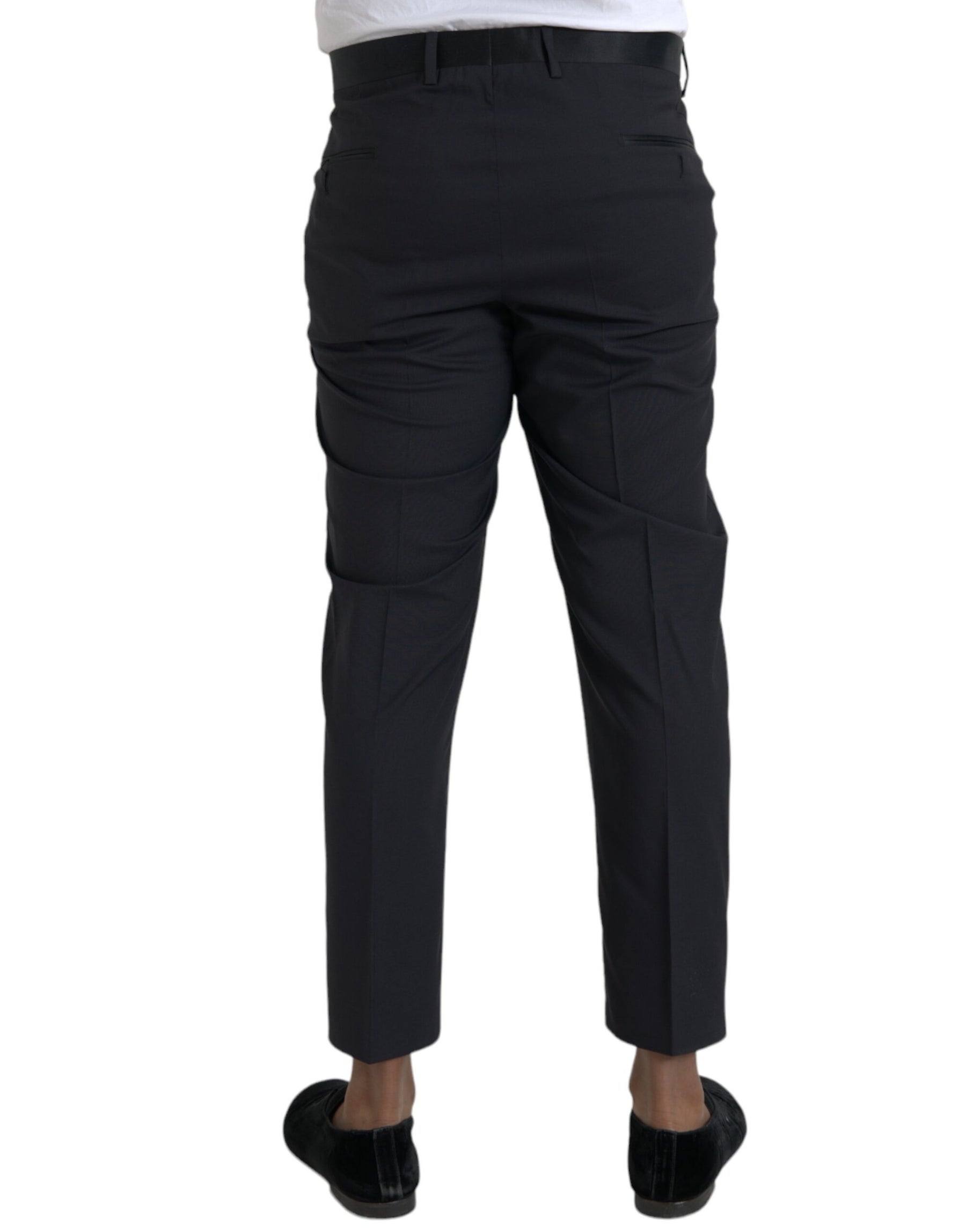 Dolce & Gabbana Blue Wool Men Skinny Dress Pants | Regal Royce