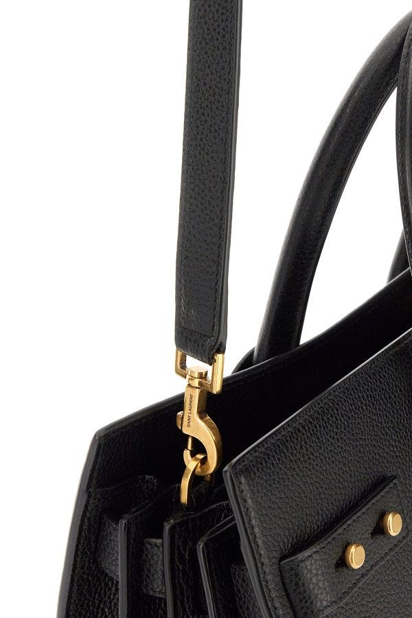 Saint Laurent Black Calf Leather Sac De Jour Handbag | Regal Royce