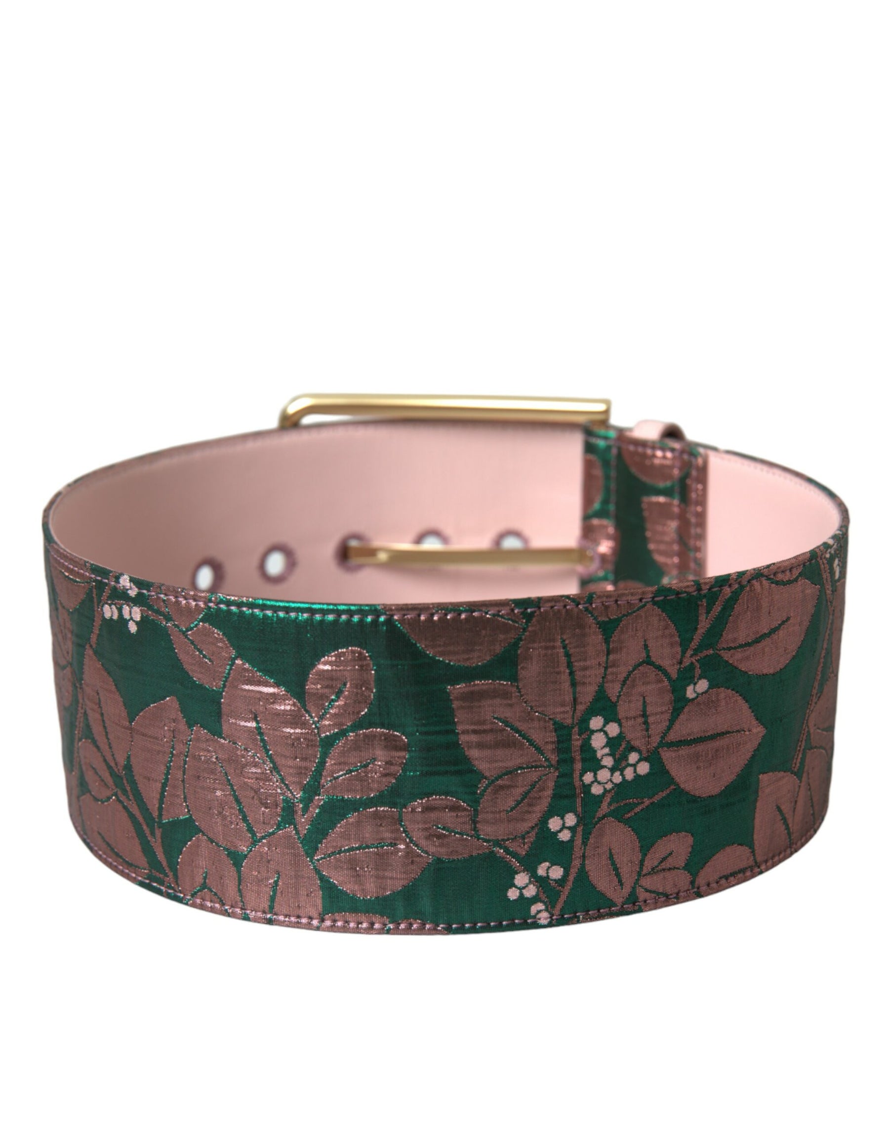 Dolce & Gabbana Multicolor Floral Jacquard Lurex Gold Buckle Belt | Regal Royce