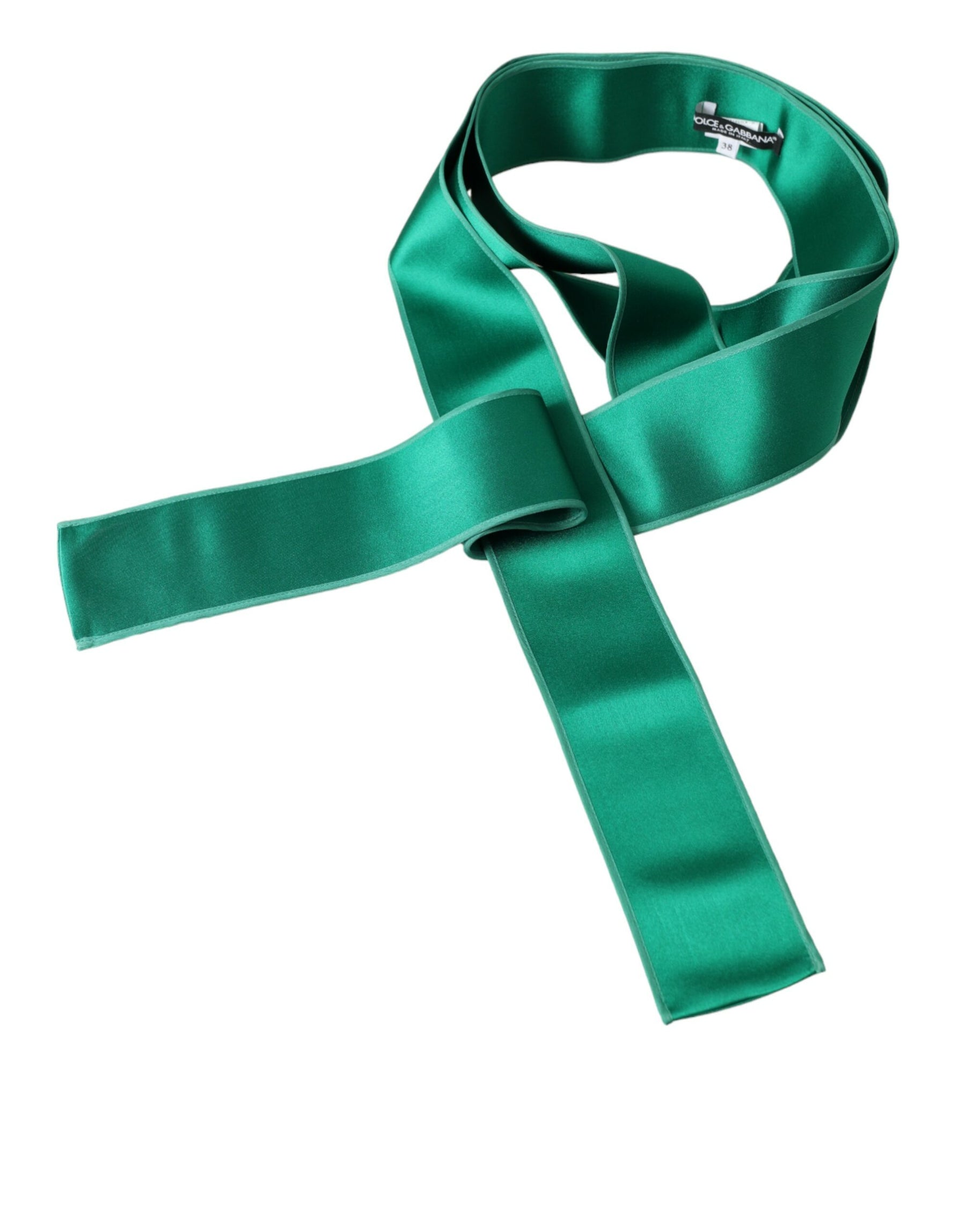 Dolce & Gabbana Green Silk Satin Waist Women Belt | Regal Royce
