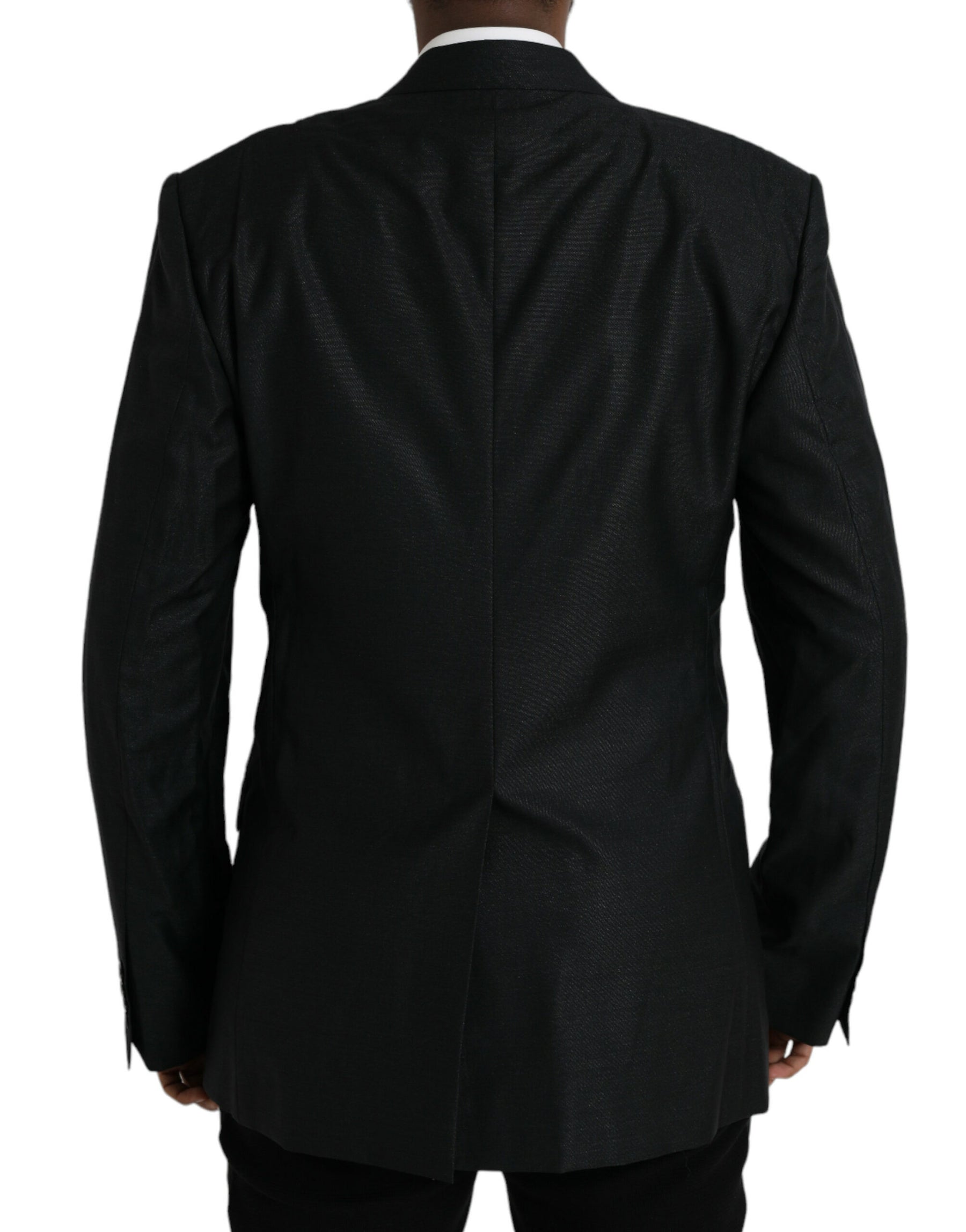 Dolce & Gabbana Black Wool Notch SingleBreasted Coat Blazer | Regal Royce