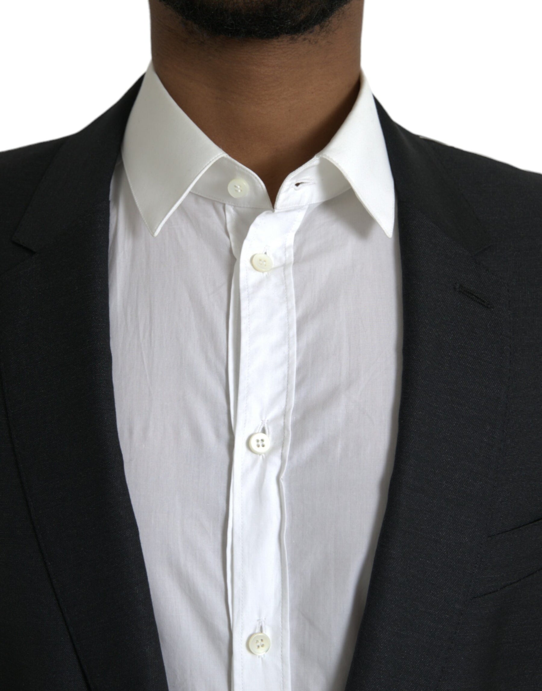 Dolce & Gabbana Black Wool Notch SingleBreasted Coat Blazer | Regal Royce