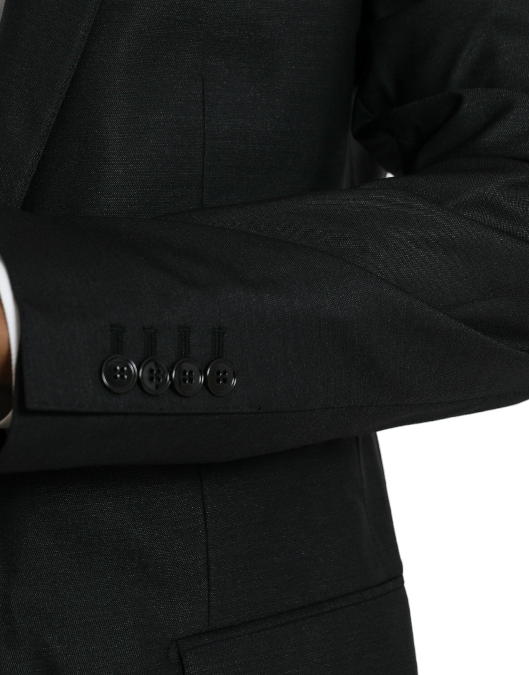 Dolce & Gabbana Black Wool Notch SingleBreasted Coat Blazer | Regal Royce