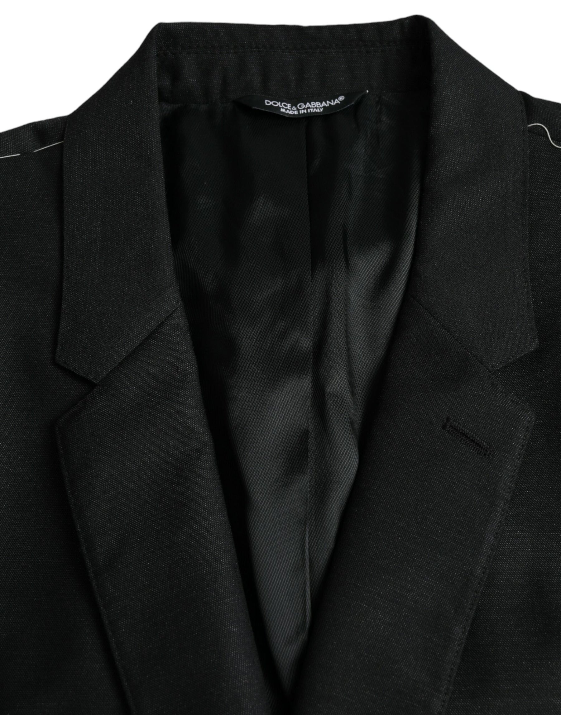 Dolce & Gabbana Black Wool Notch SingleBreasted Coat Blazer | Regal Royce