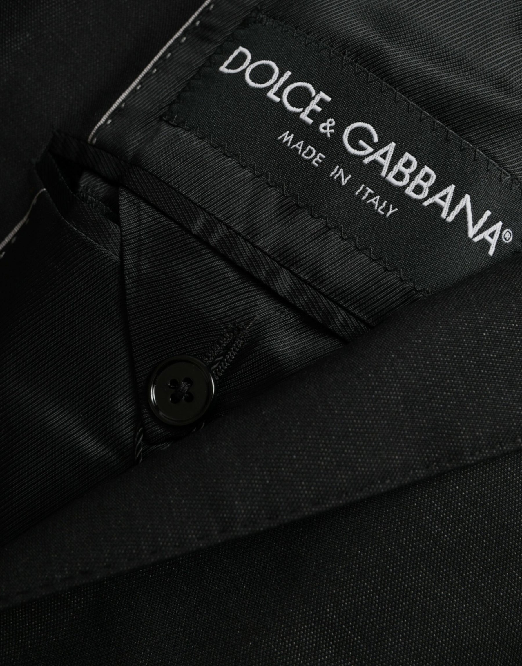 Dolce & Gabbana Black Wool Notch SingleBreasted Coat Blazer | Regal Royce