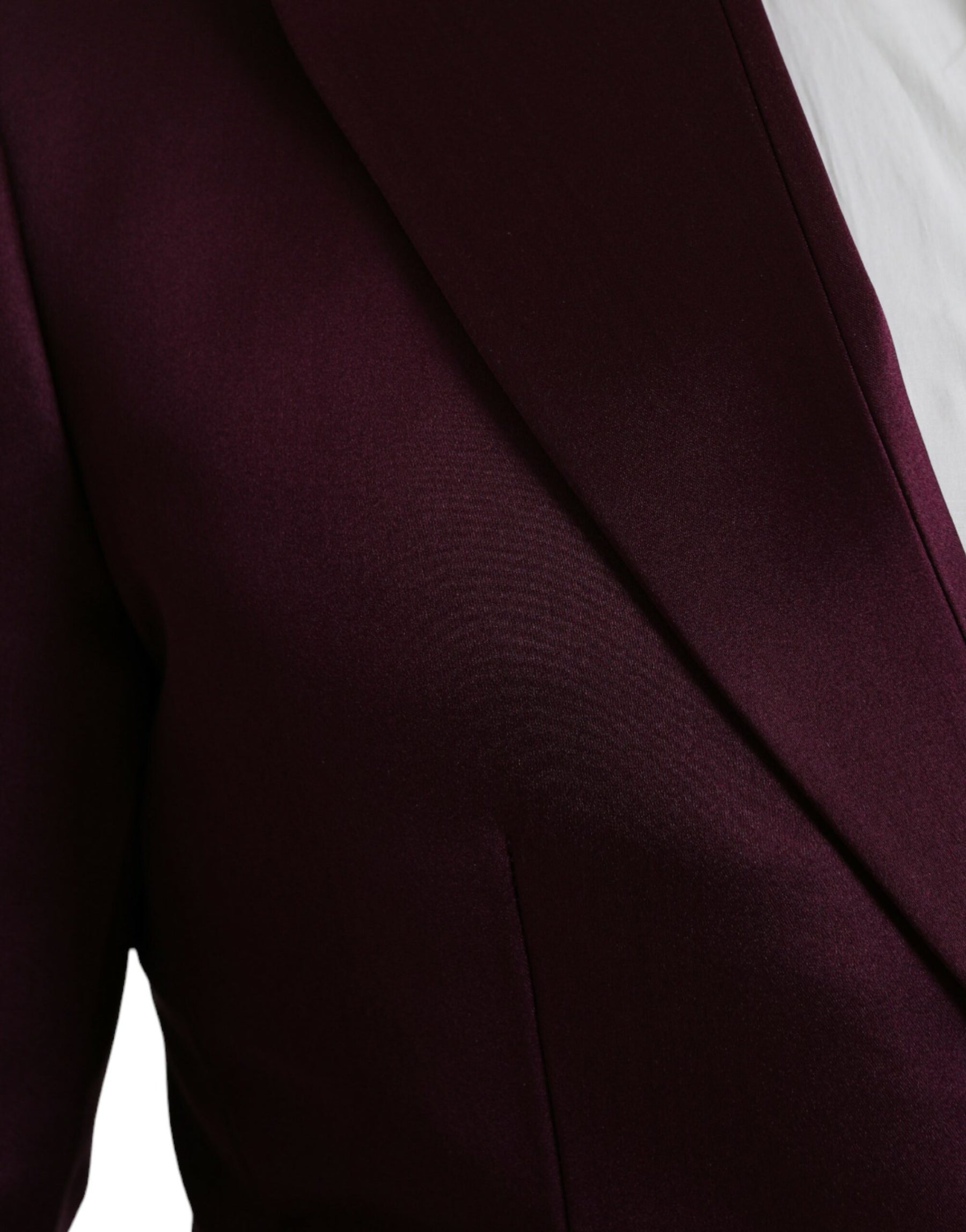 Dolce & Gabbana Maroon Silk Single Breasted Coat Blazer | Regal Royce