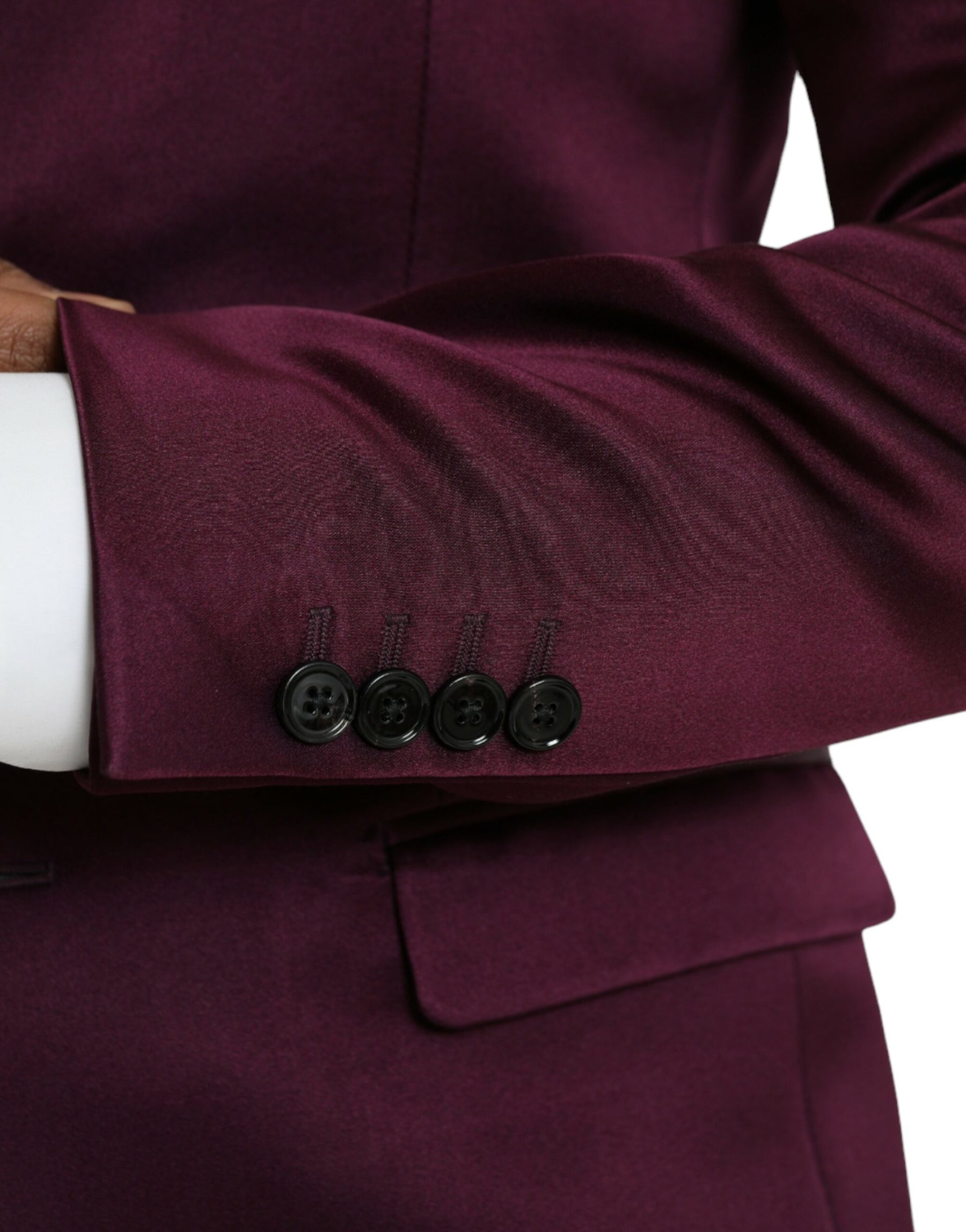 Dolce & Gabbana Maroon Silk Single Breasted Coat Blazer | Regal Royce