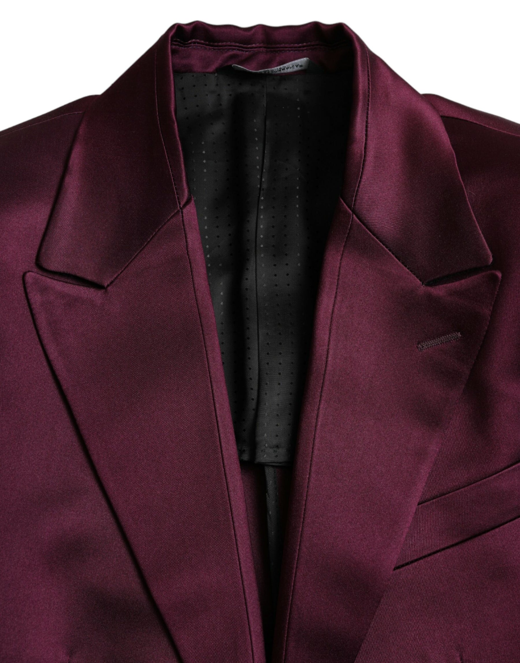 Dolce & Gabbana Maroon Silk Single Breasted Coat Blazer | Regal Royce