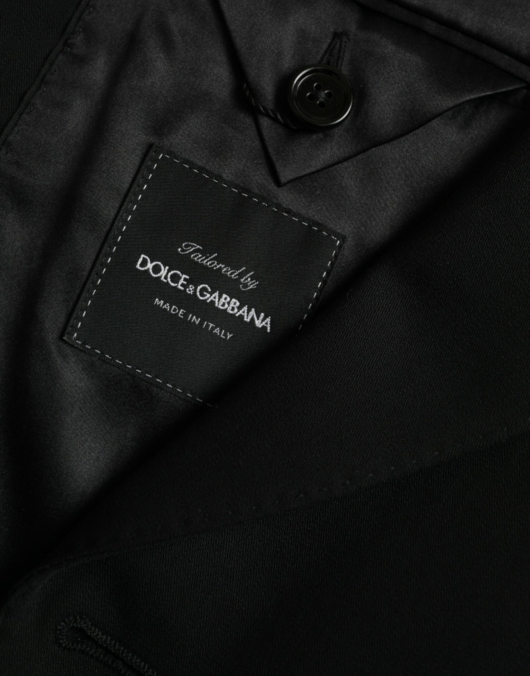 Dolce & Gabbana Black Wool Peak Single Breasted Coat Blazer | Regal Royce