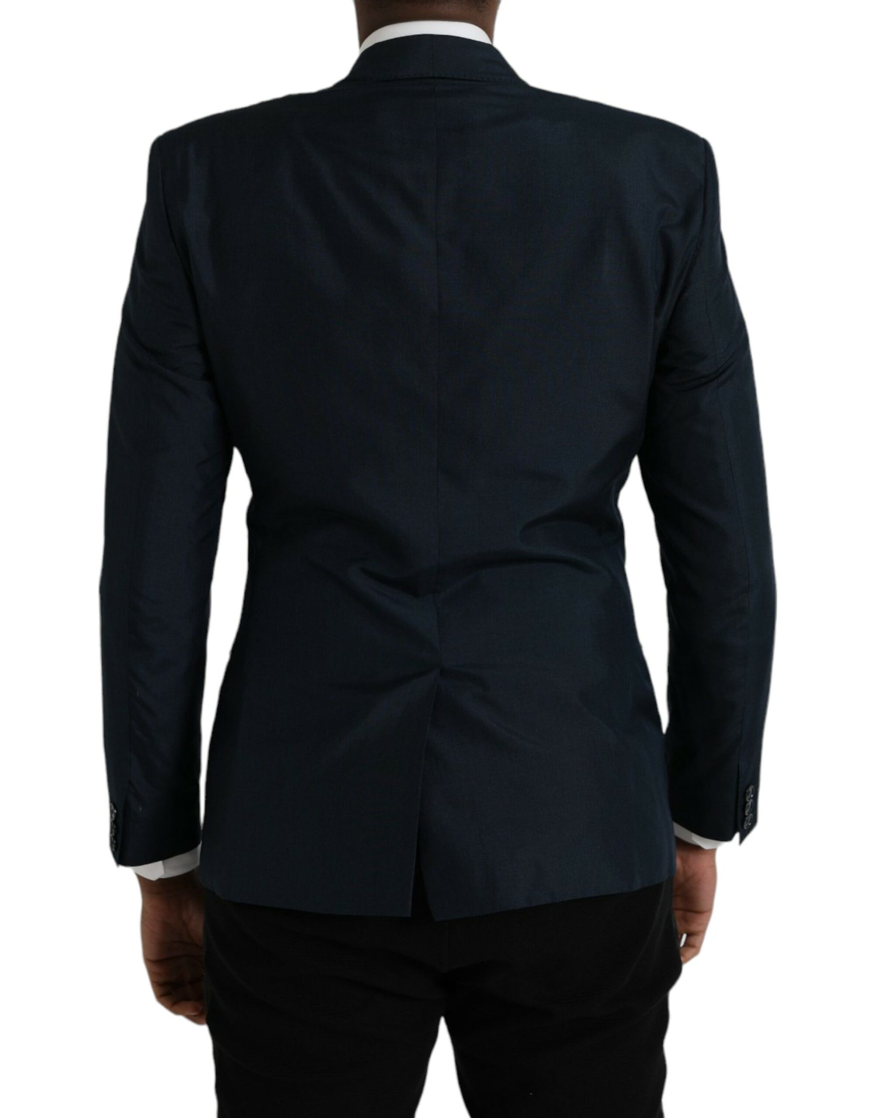 Dolce & Gabbana Blue GOLD Notch Single Breasted Coat Blazer | Regal Royce