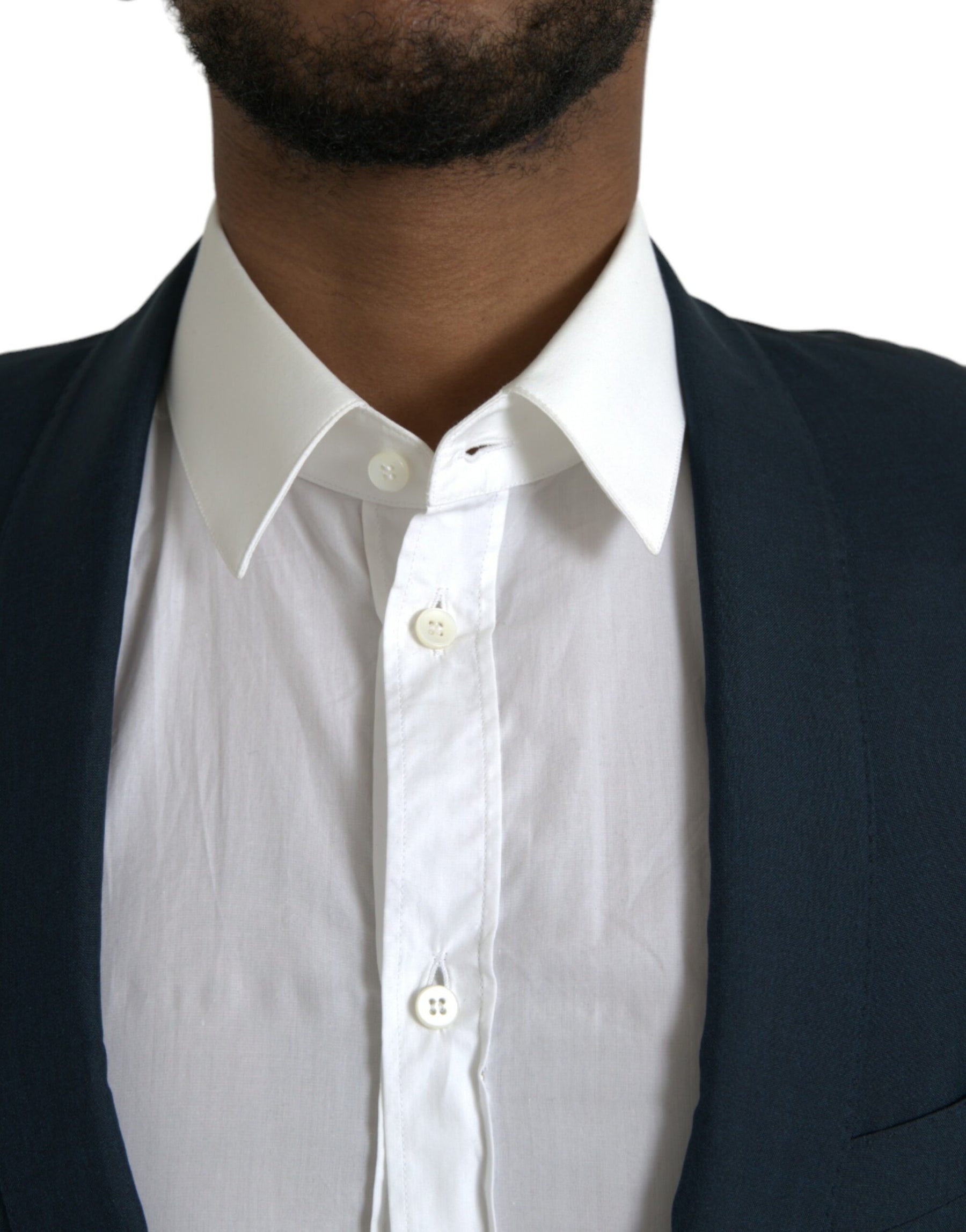 Dolce & Gabbana Blue GOLD Notch Single Breasted Coat Blazer | Regal Royce