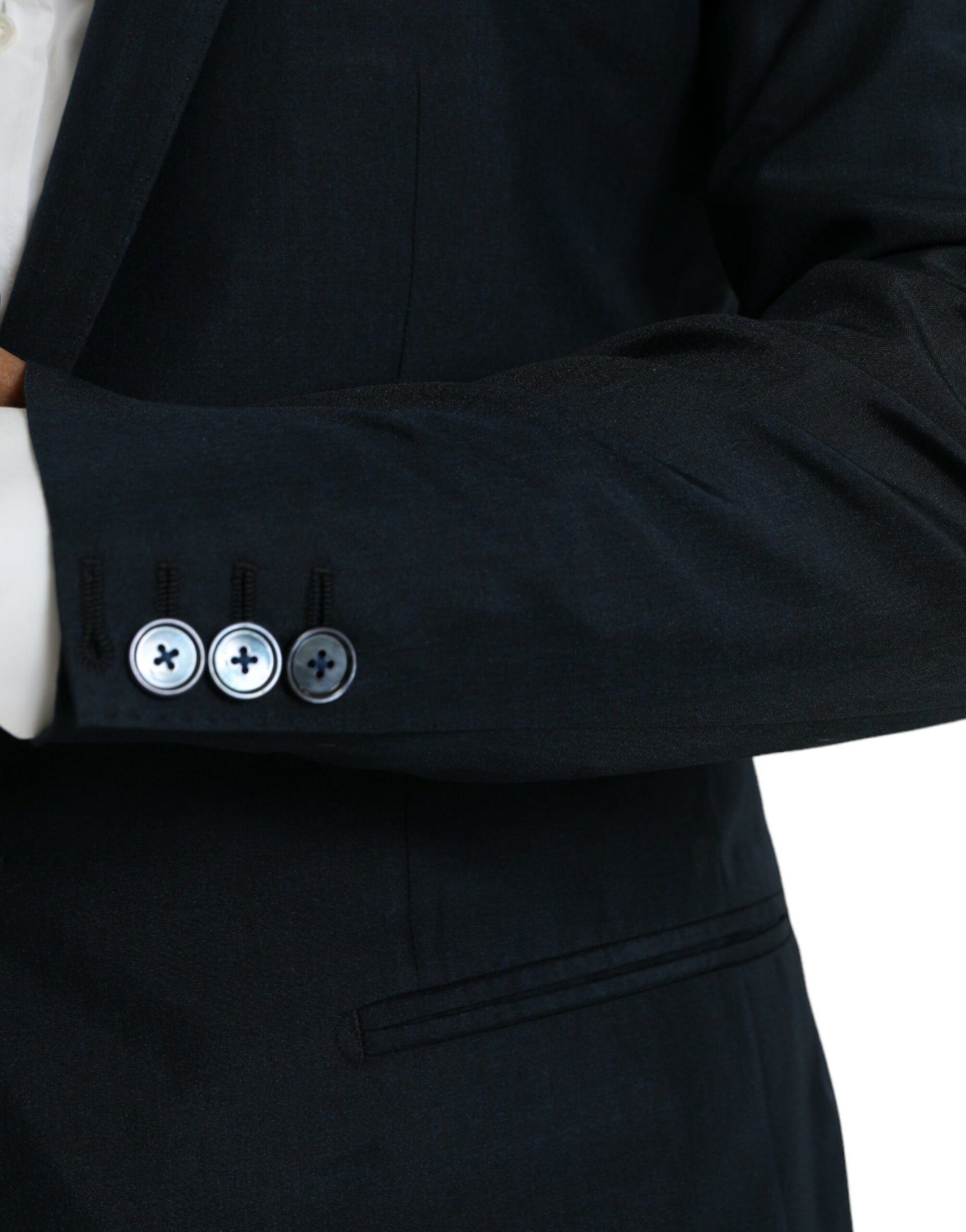 Dolce & Gabbana Blue GOLD Notch Single Breasted Coat Blazer | Regal Royce