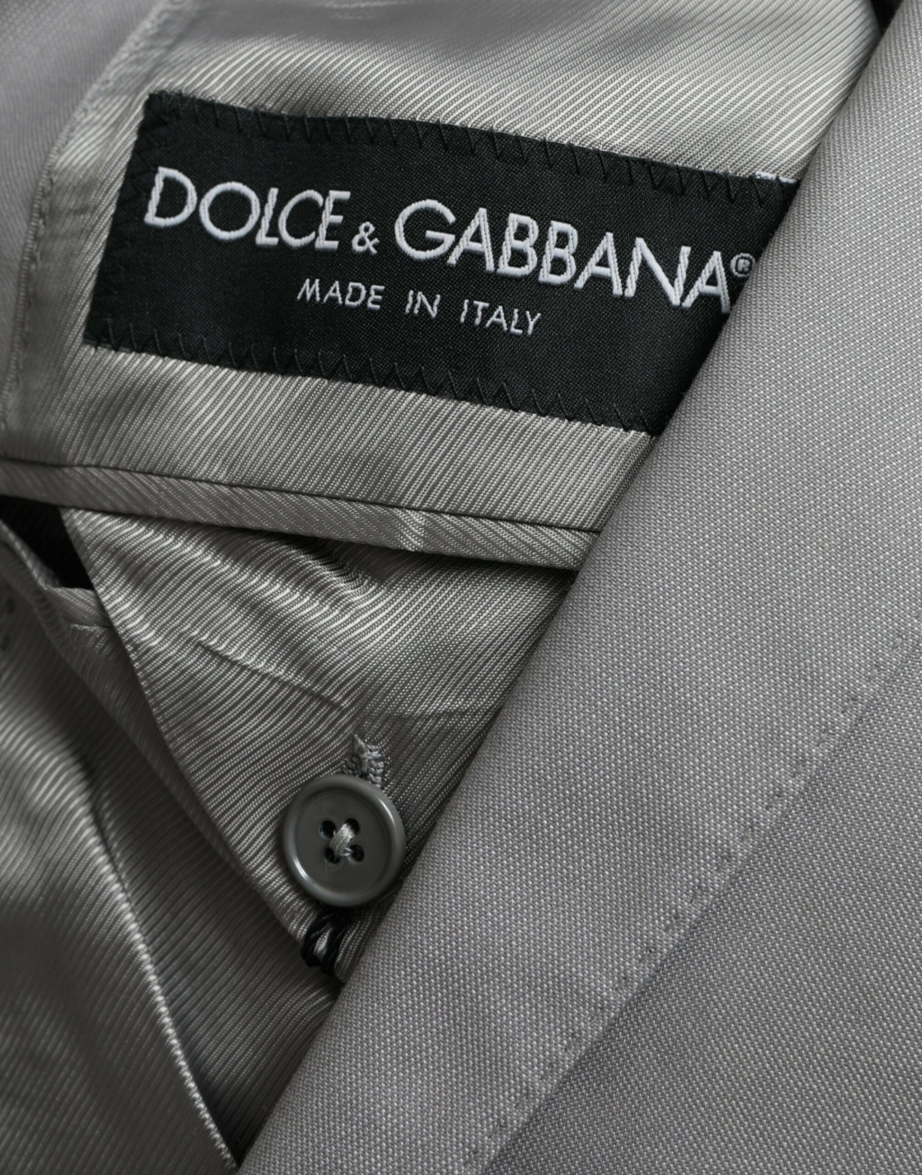 Dolce & Gabbana Gray Wool Peak Single Breasted Coat Blazer | Regal Royce