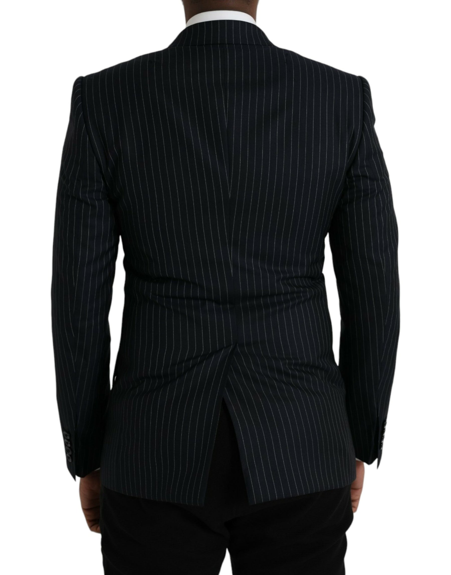 Dolce & Gabbana Black Stripe SICILIA Double Breasted Coat Blazer | Regal Royce