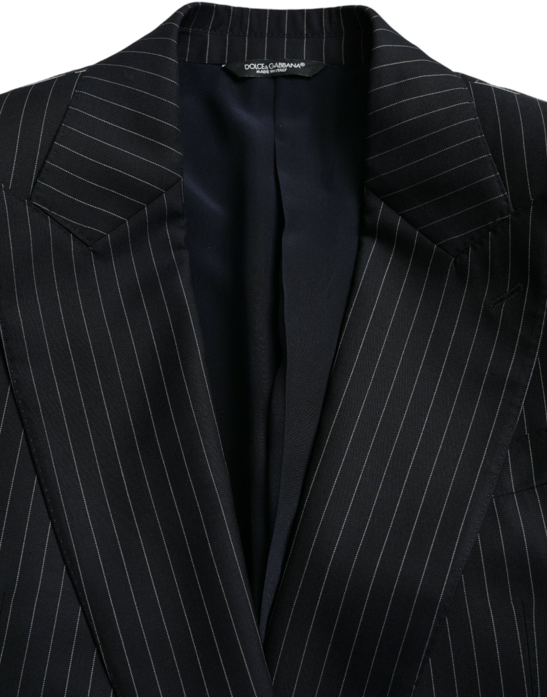 Dolce & Gabbana Black Stripe SICILIA Double Breasted Coat Blazer | Regal Royce