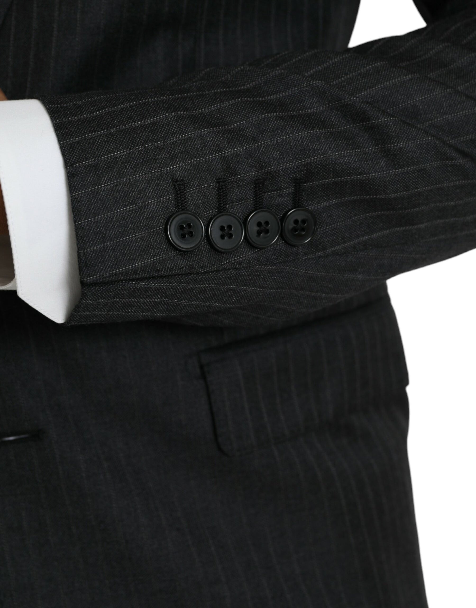 Dolce & Gabbana Black Stripe MARTINI Single Breasted Coat Blazer | Regal Royce