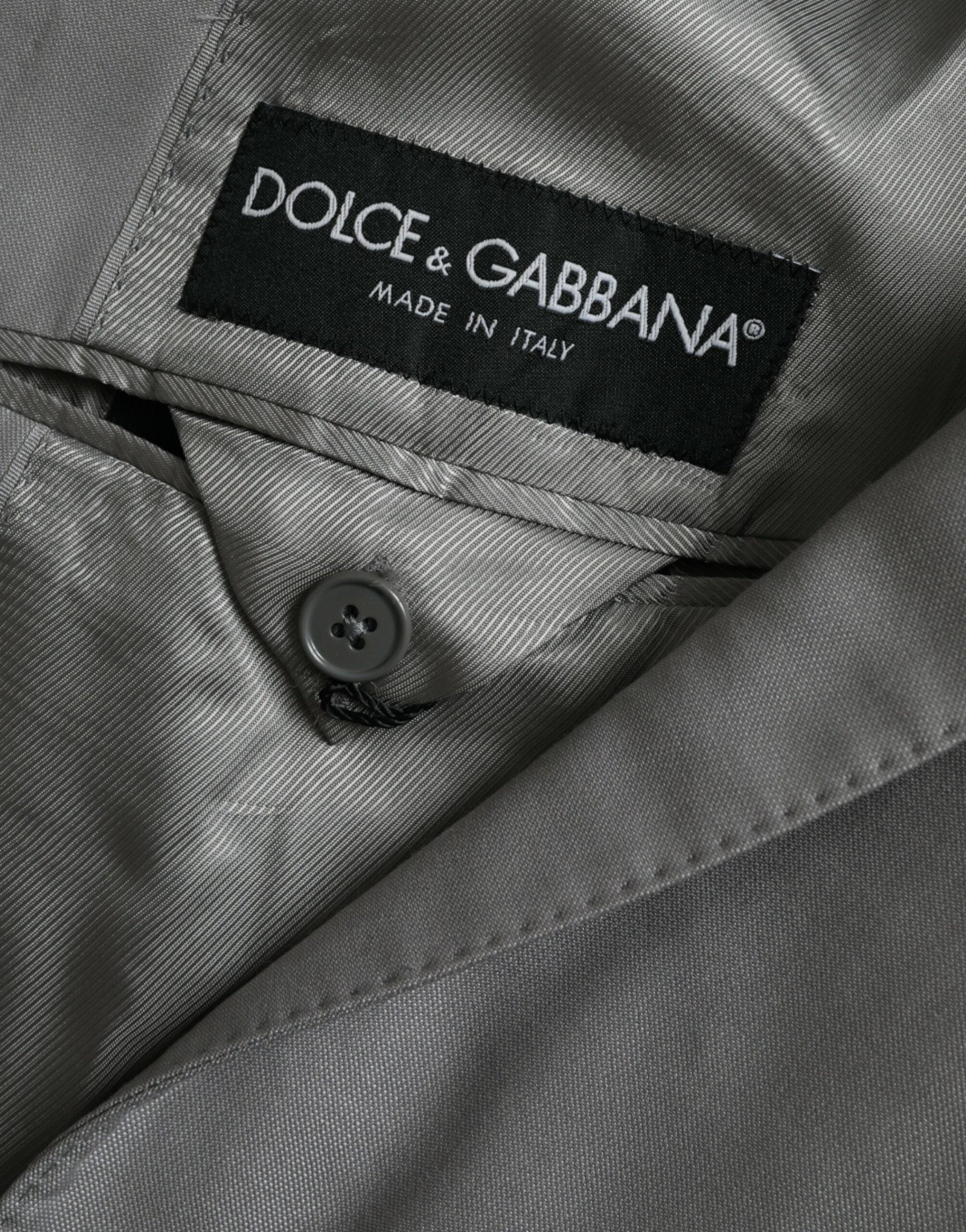 Dolce & Gabbana Gray Wool Peak Single Breasted Coat Blazer | Regal Royce