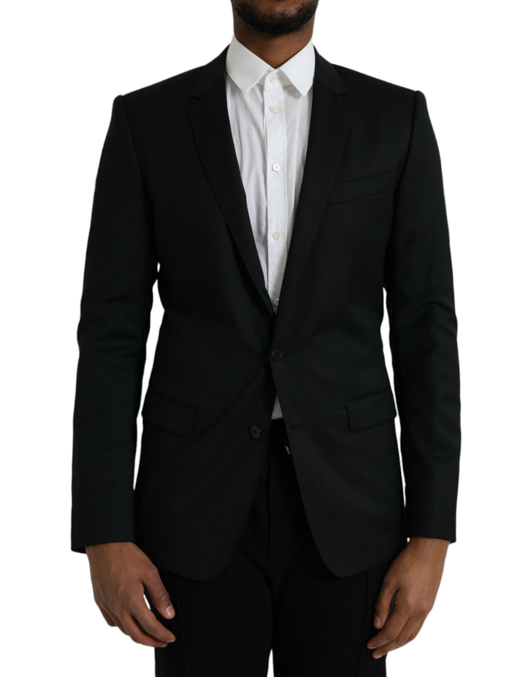 Dolce & Gabbana Black Wool MARTINI Single Breasted Blazer | Regal Royce