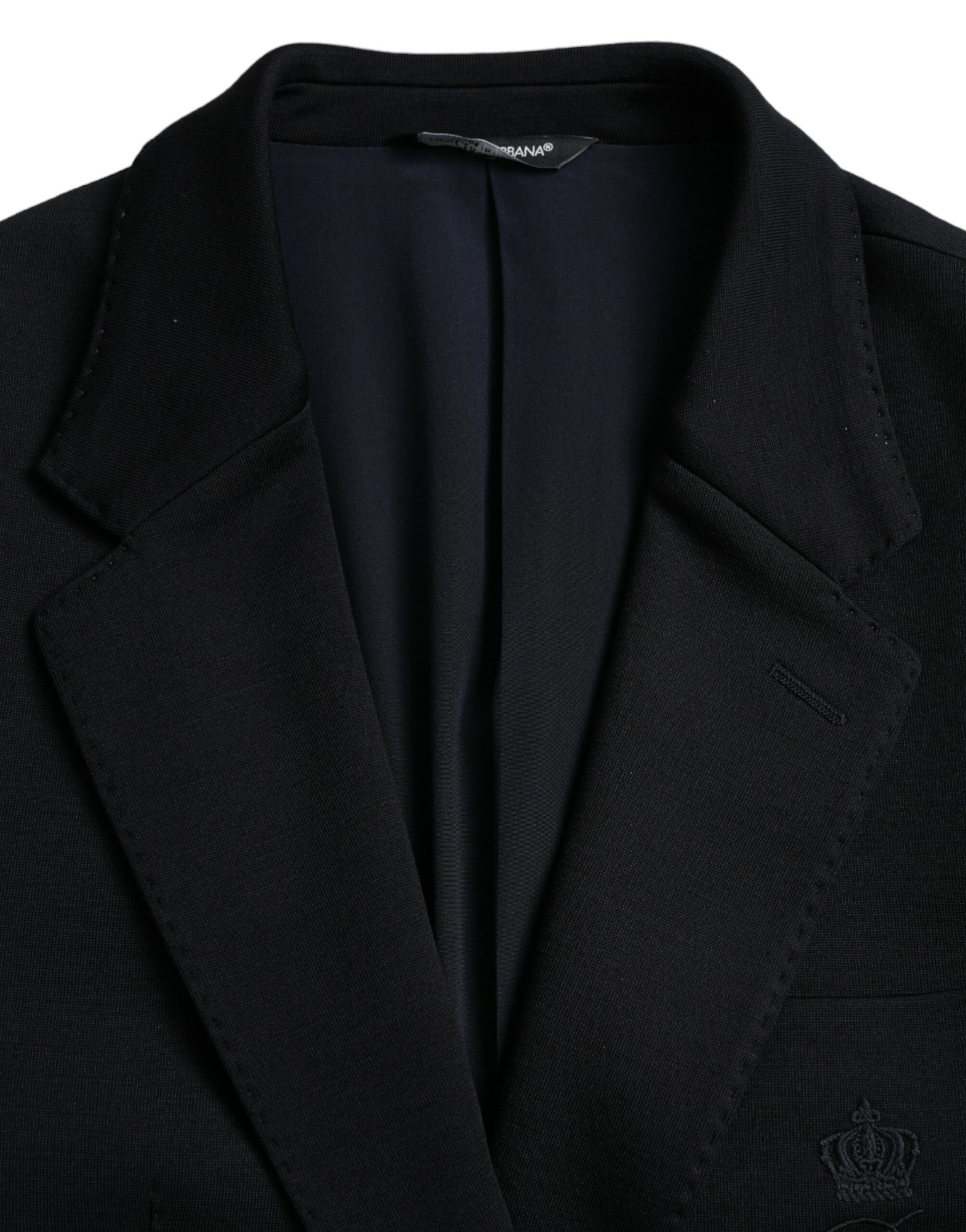 Dolce & Gabbana Black Wool Notch Single Breasted Coat Blazer | Regal Royce