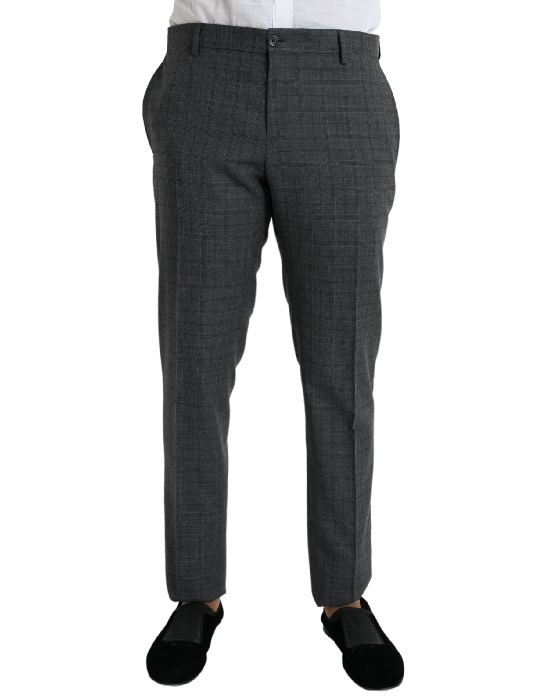 Dolce & Gabbana Gray Plaid Wool MARTINI Formal 2 Piece Suit | Regal Royce