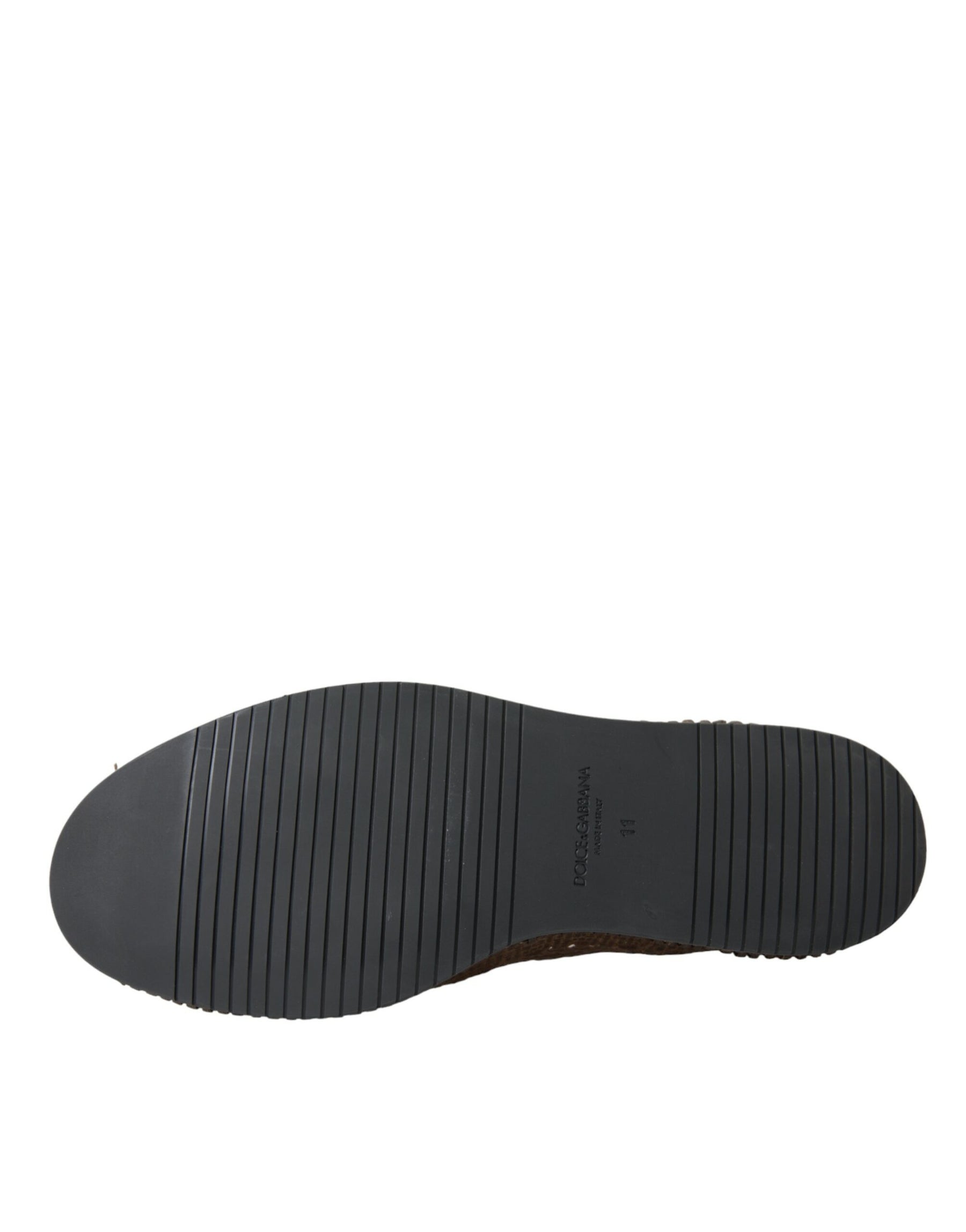 Dolce & Gabbana Brown Woven Leather Loafers Casual Shoes | Regal Royce