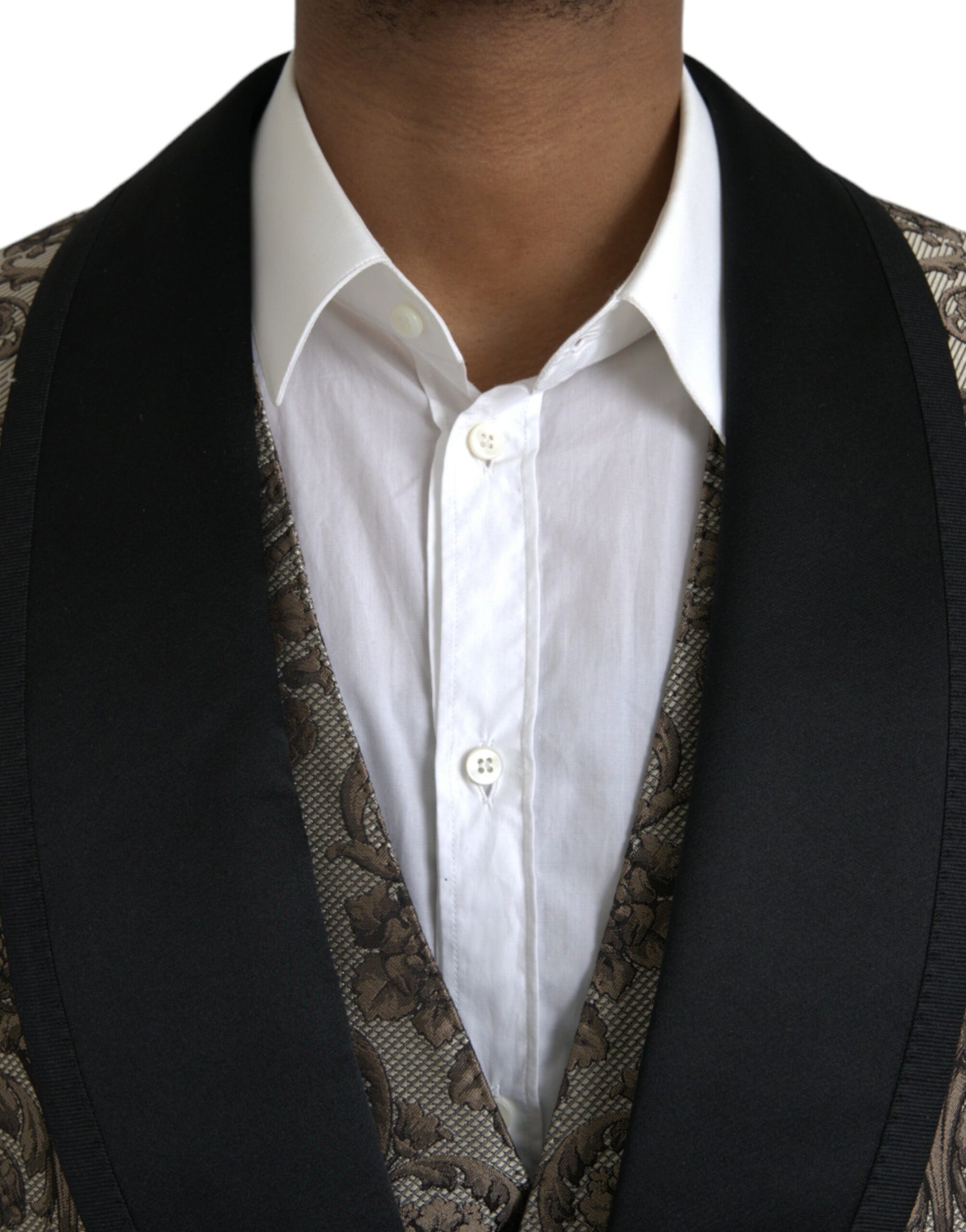 Dolce & Gabbana Brown Floral Jacquard Formal 3 Piece Suit | Regal Royce