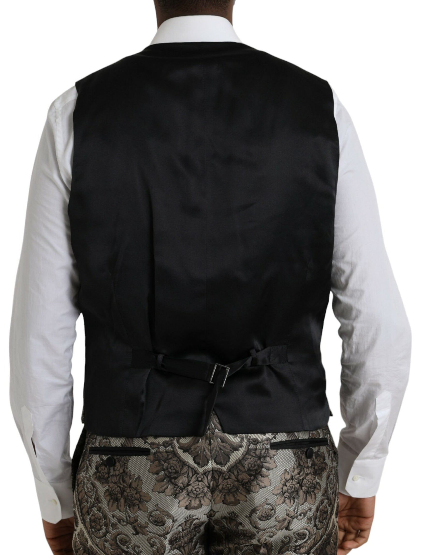 Dolce & Gabbana Brown Floral Jacquard Formal 3 Piece Suit | Regal Royce