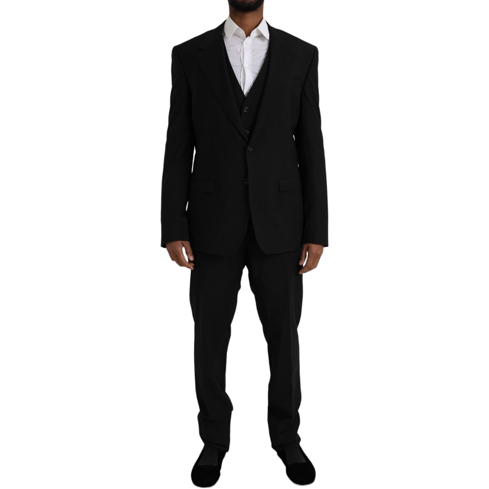 Dolce & Gabbana Black Polyester STAFF Formal 3 Piece Suit | Regal Royce