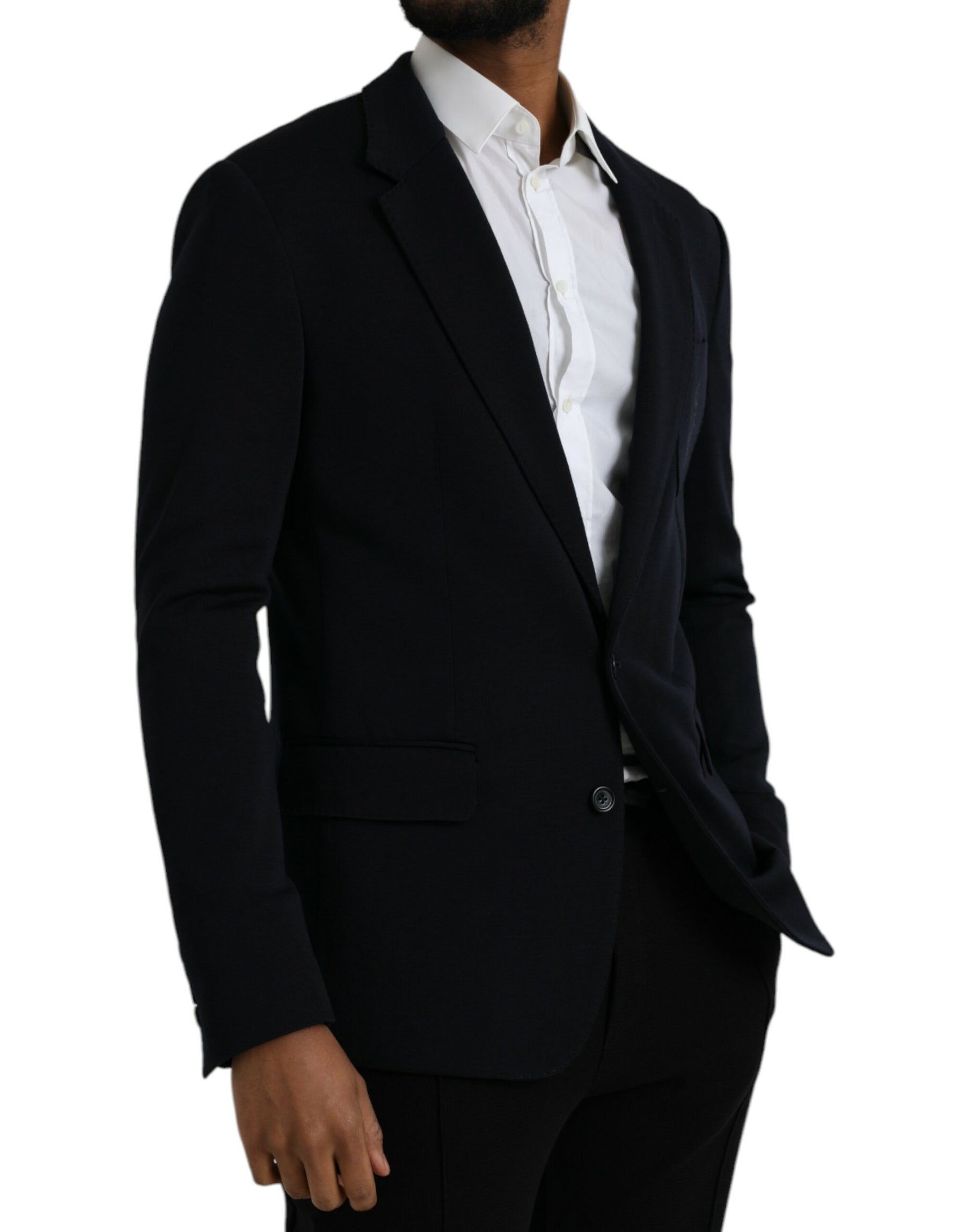 Dolce & Gabbana Black Wool Single Breasted Coat Blazer | Regal Royce