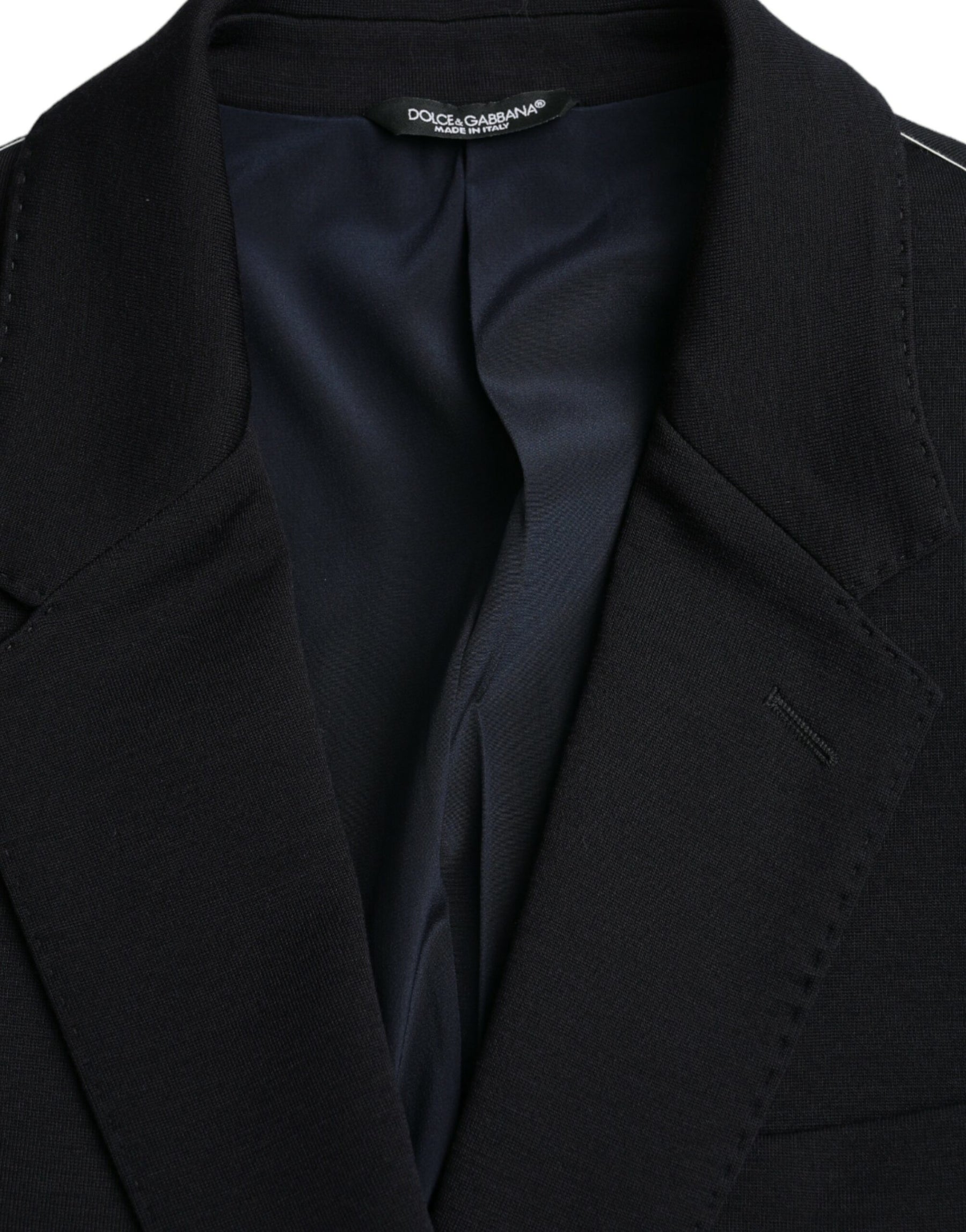 Dolce & Gabbana Black Wool Single Breasted Coat Blazer | Regal Royce