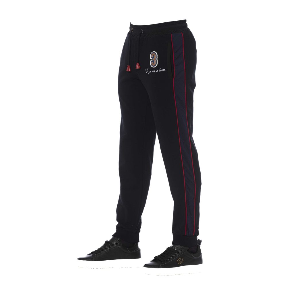 Trussardi Black Cotton Men Sports Pants | Regal Royce