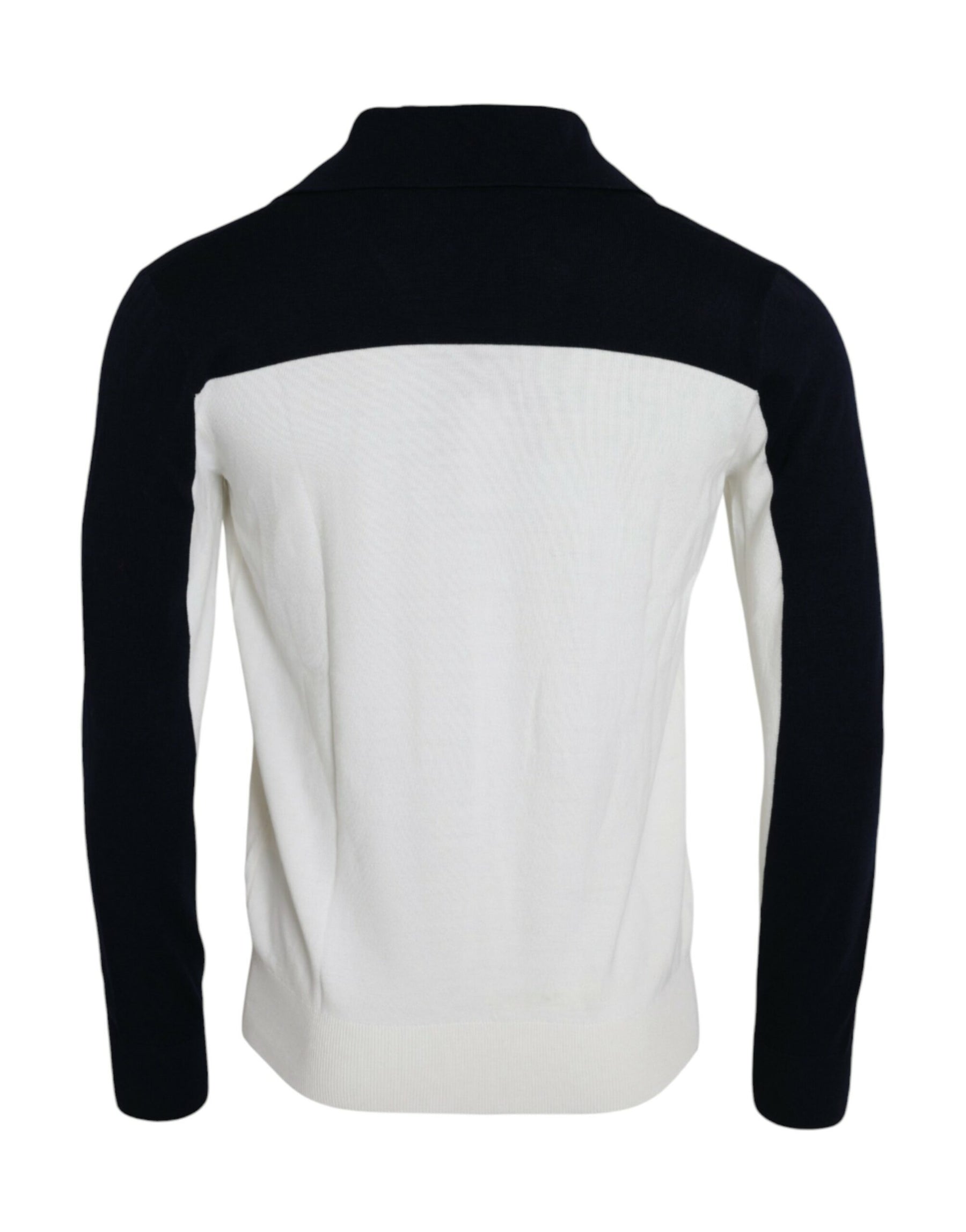 Dolce & Gabbana White Black SICILIA Henley Shirt Pullover Sweater | Regal Royce