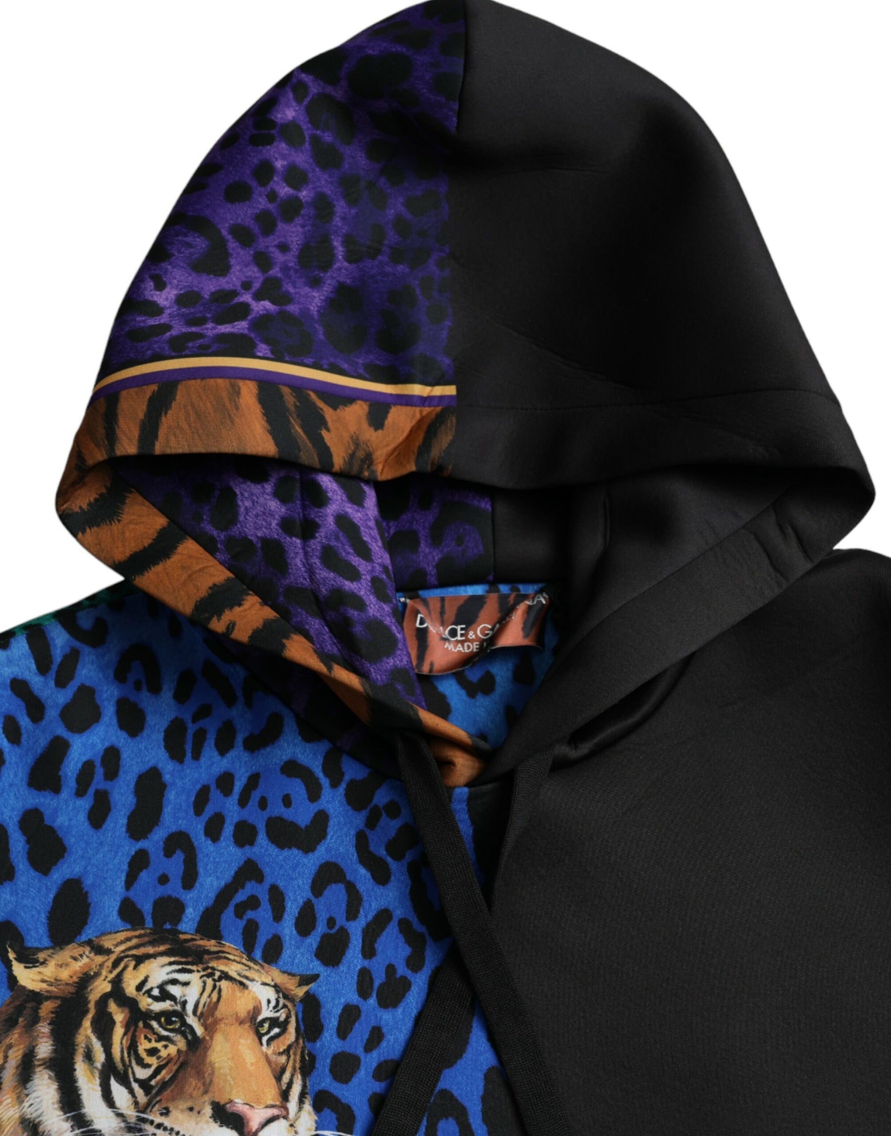 Dolce & Gabbana Multicolor Tiger Hooded Sweatshirt Sweater | Regal Royce
