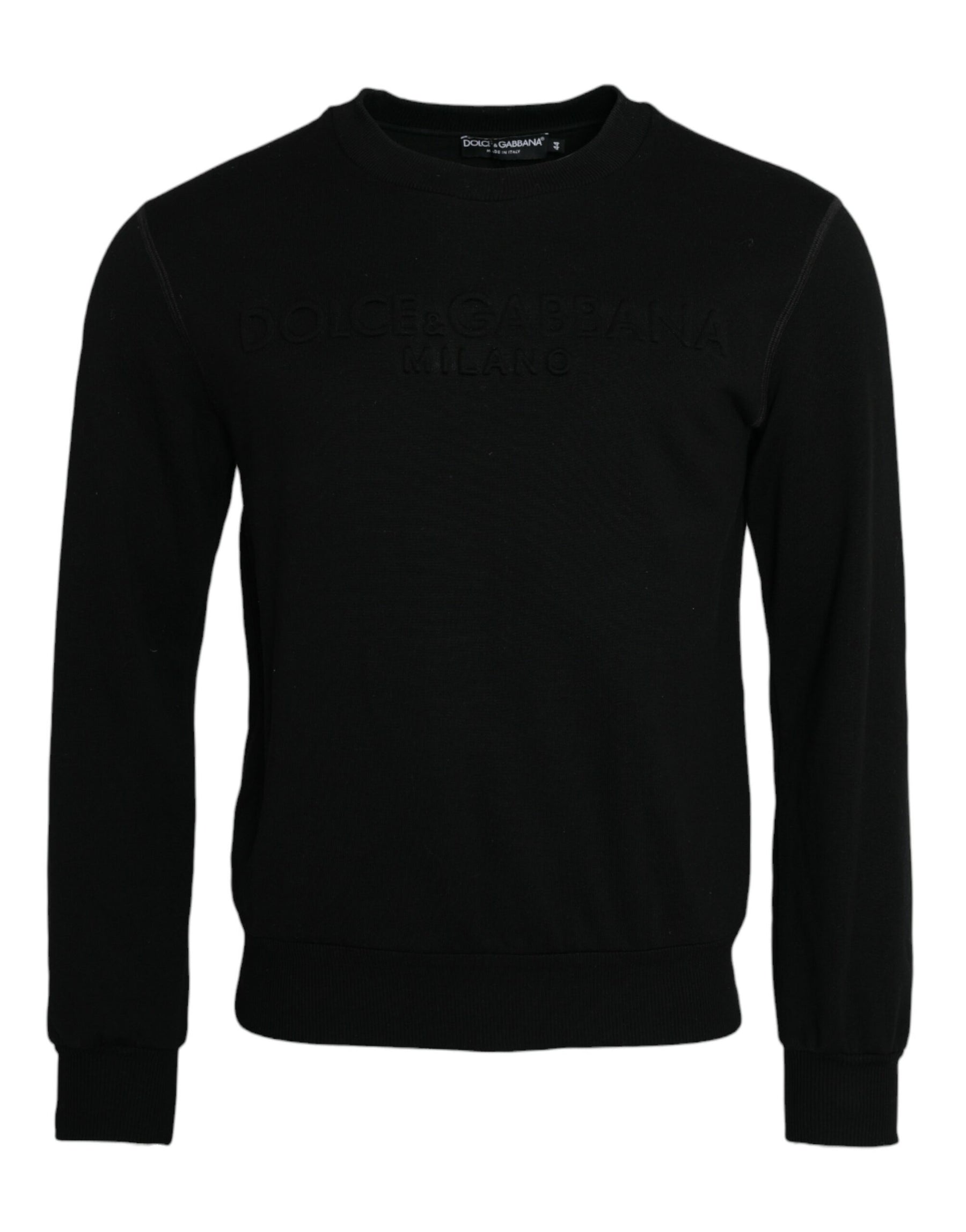 Dolce & Gabbana Black Cotton Long Sleeves Sweatshirt Sweater | Regal Royce