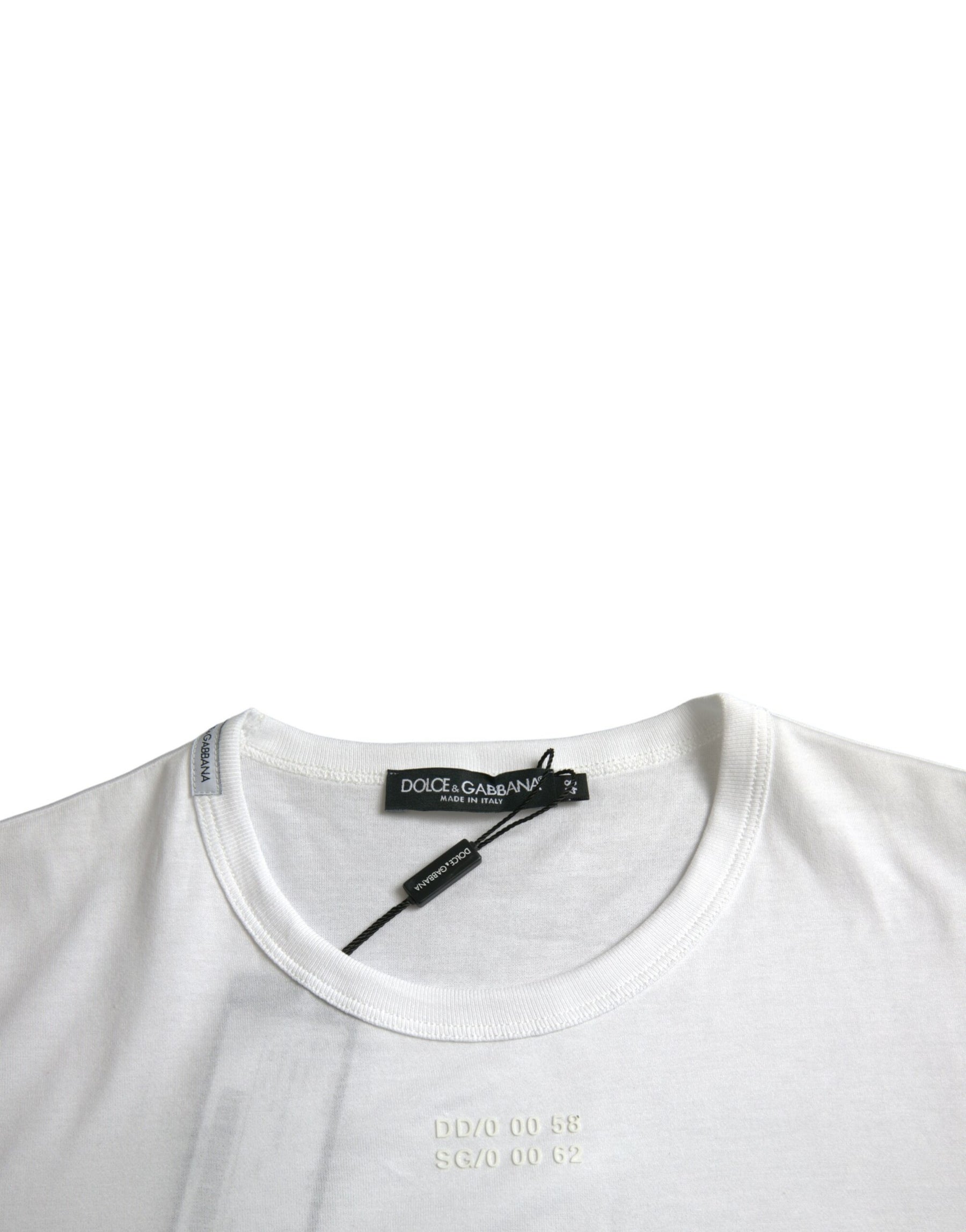 Dolce & Gabbana White Cotton Pocket Short Sleeves T-shirt | Regal Royce